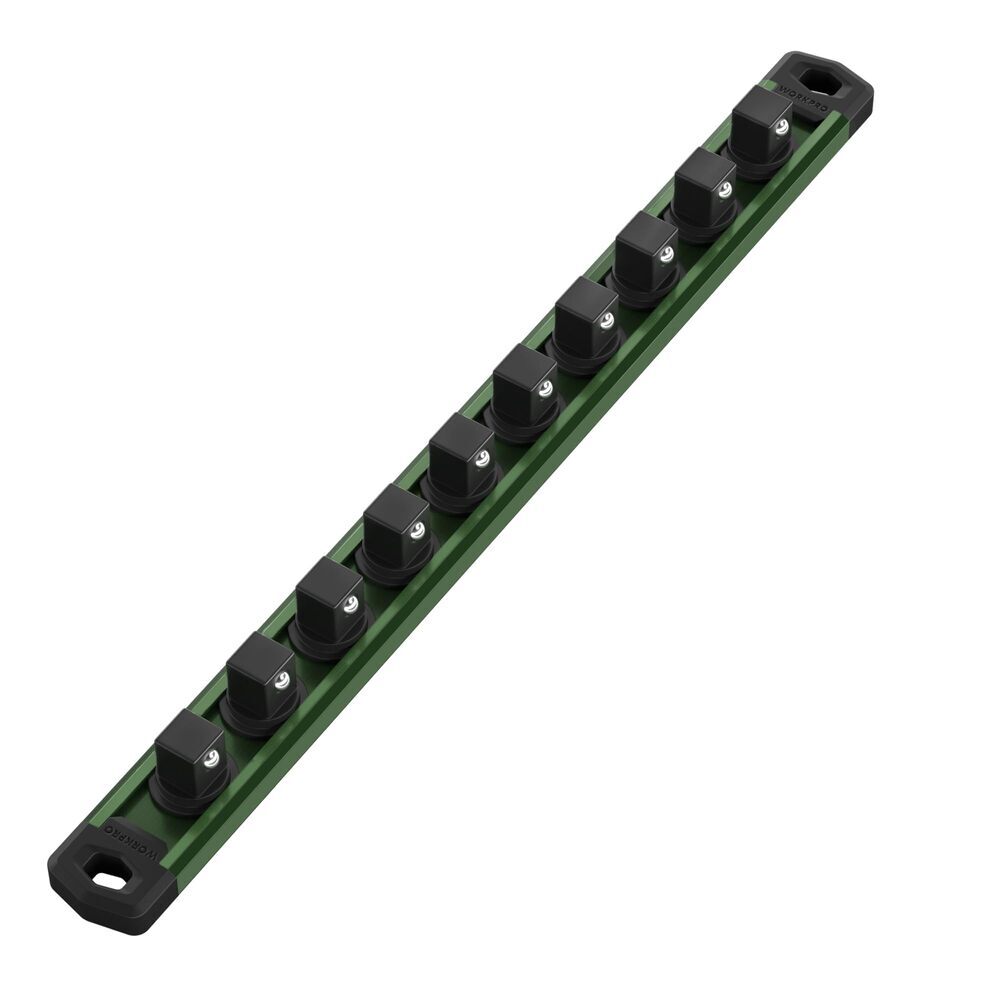 WORKPRO Magnetic Socket Organizer 1/2" Dr Aluminum Alloy Heavy Duty Socket Rails