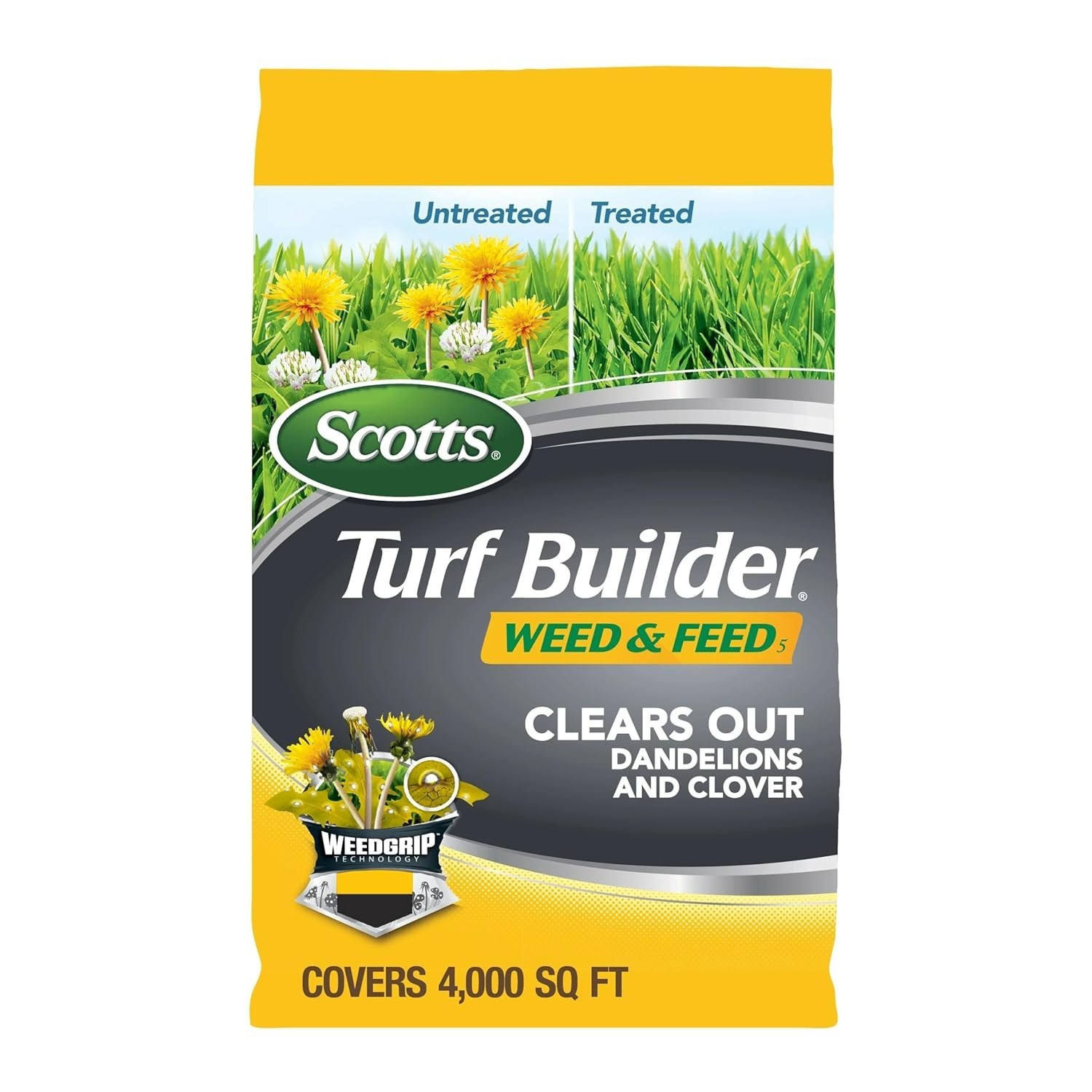 Scotts Turf Builder 11.32 lbs 4,000 sq ft. Weed & Feed5 Weed Killer + Fertilizer