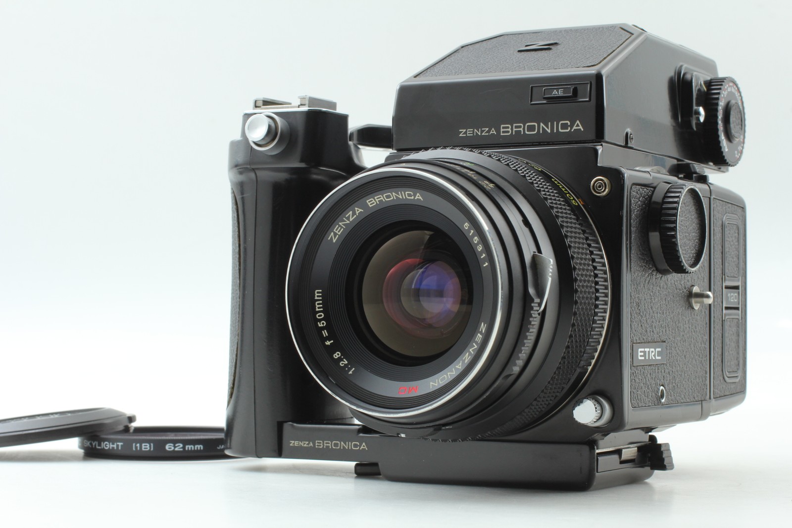 [N MINT w/ Grip] Zenza Bronica ETR-C AE-II Finder + MC 50mm F2.8 Lens From JAPAN