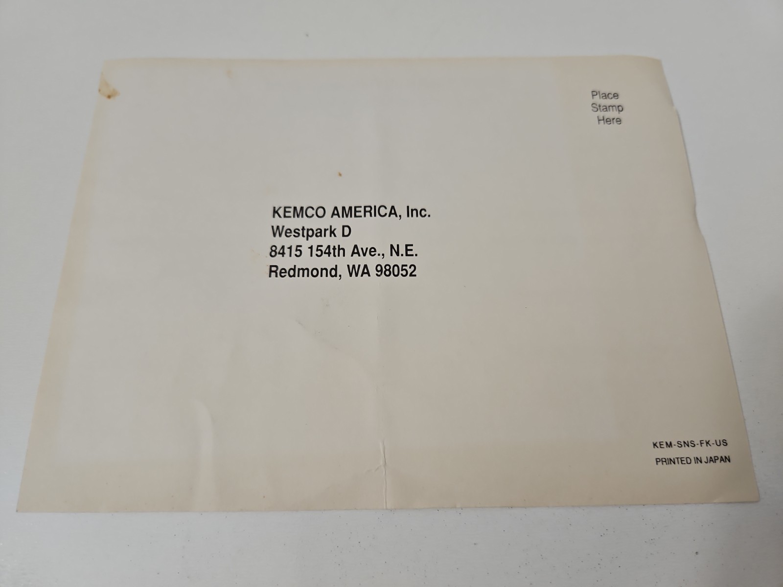 First Samurai Registration Card Only Super Nintendo SNES