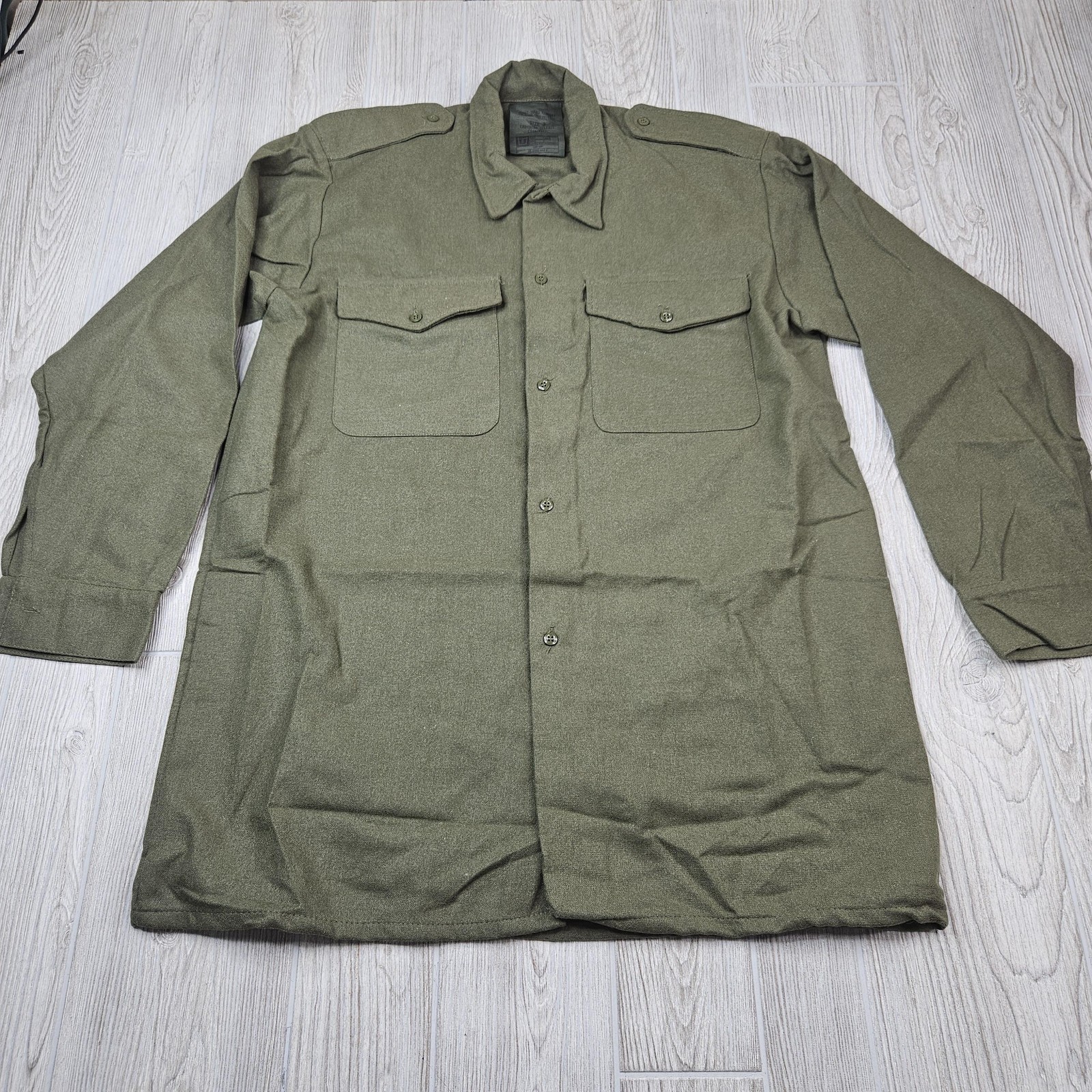 Vintage British Army Green Wool Combat Field Shirt Military Rare