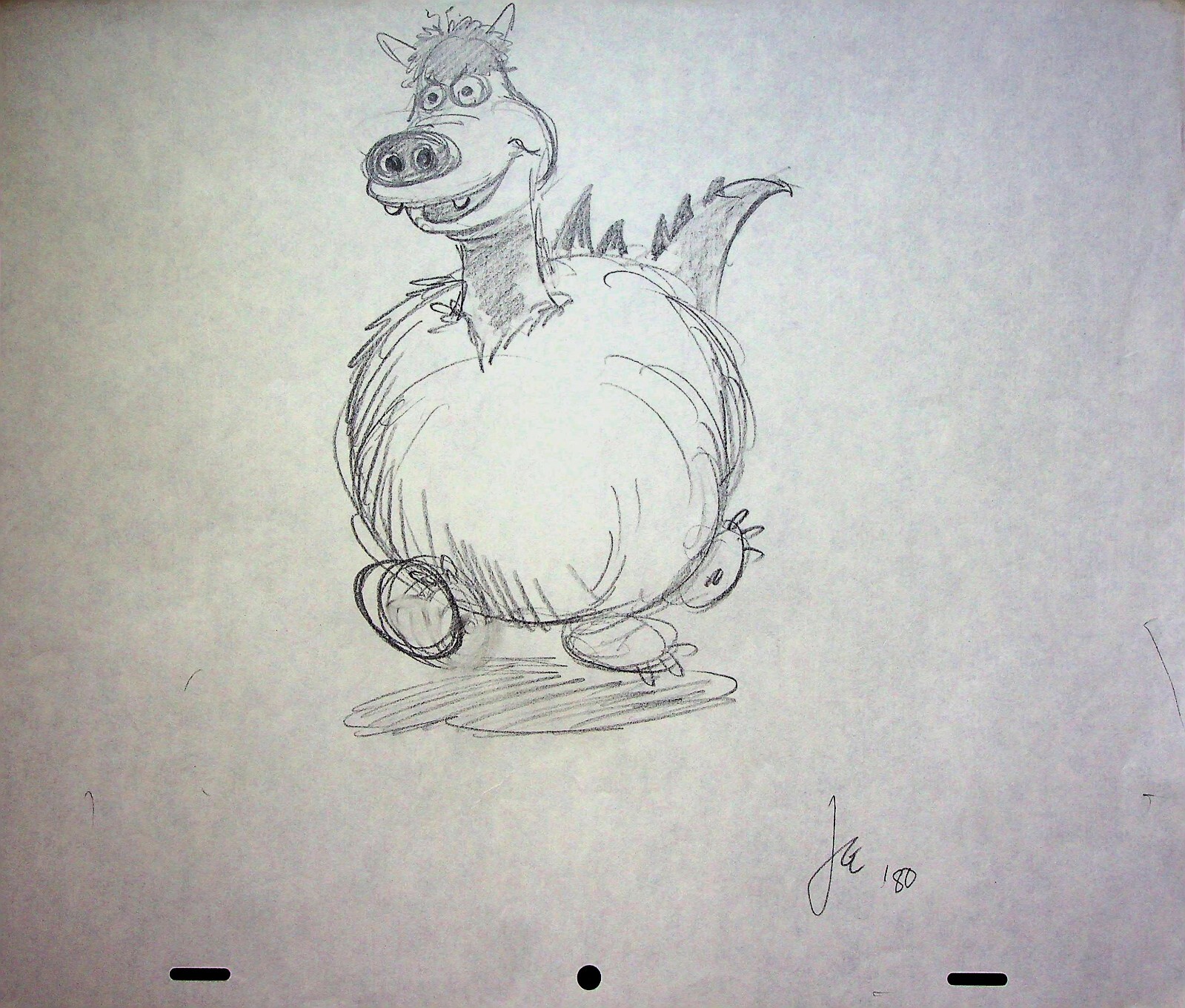Daffy Dragons (Unreleased) JERRY EISENBERG Signed Hand-Drawn Character Layout#LF