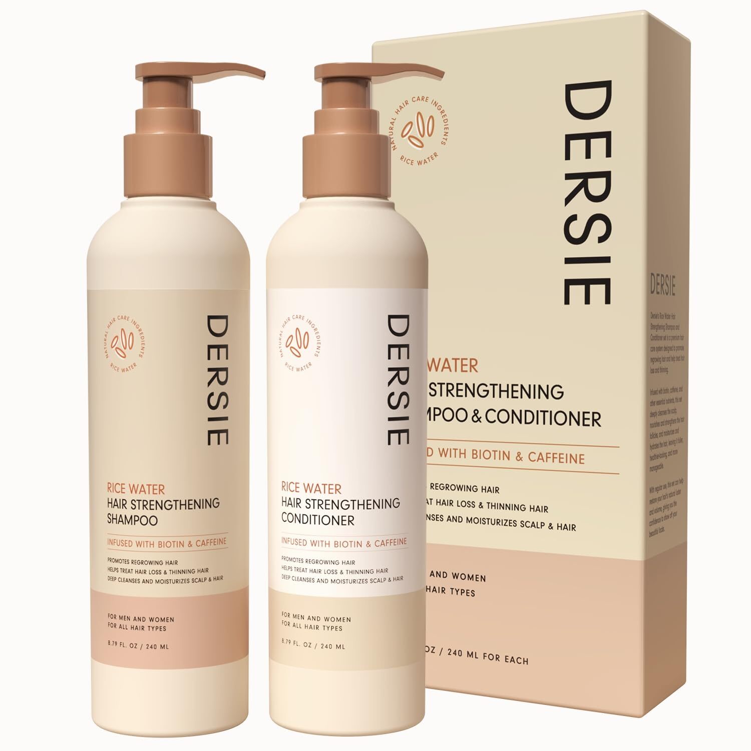Rice Water Hair Growth Shampoo and Conditioner: Rice Water Shampoo for Hair Loss