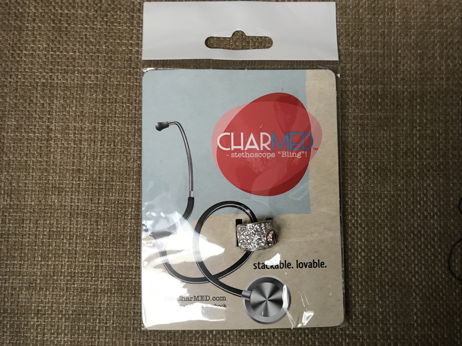 CharMED Stackable Personalize Stethoscope Bling Charm Ladybug NIP