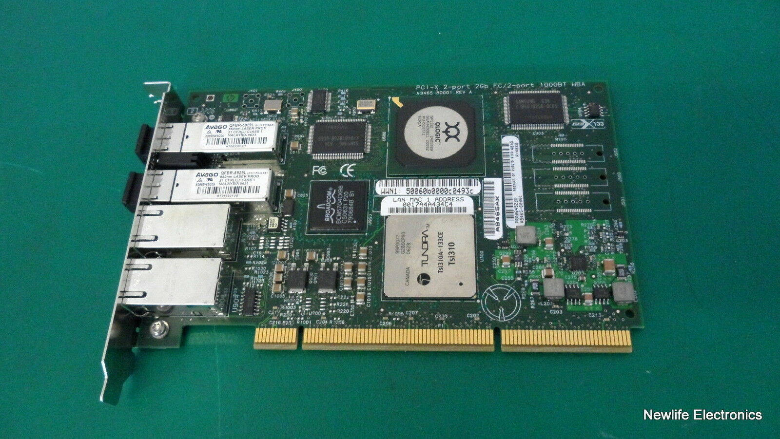 HP AB465-69003 PCI-X 2GB Fiber Channel/1000Base-T Adapter AB465-60001 AB465AX