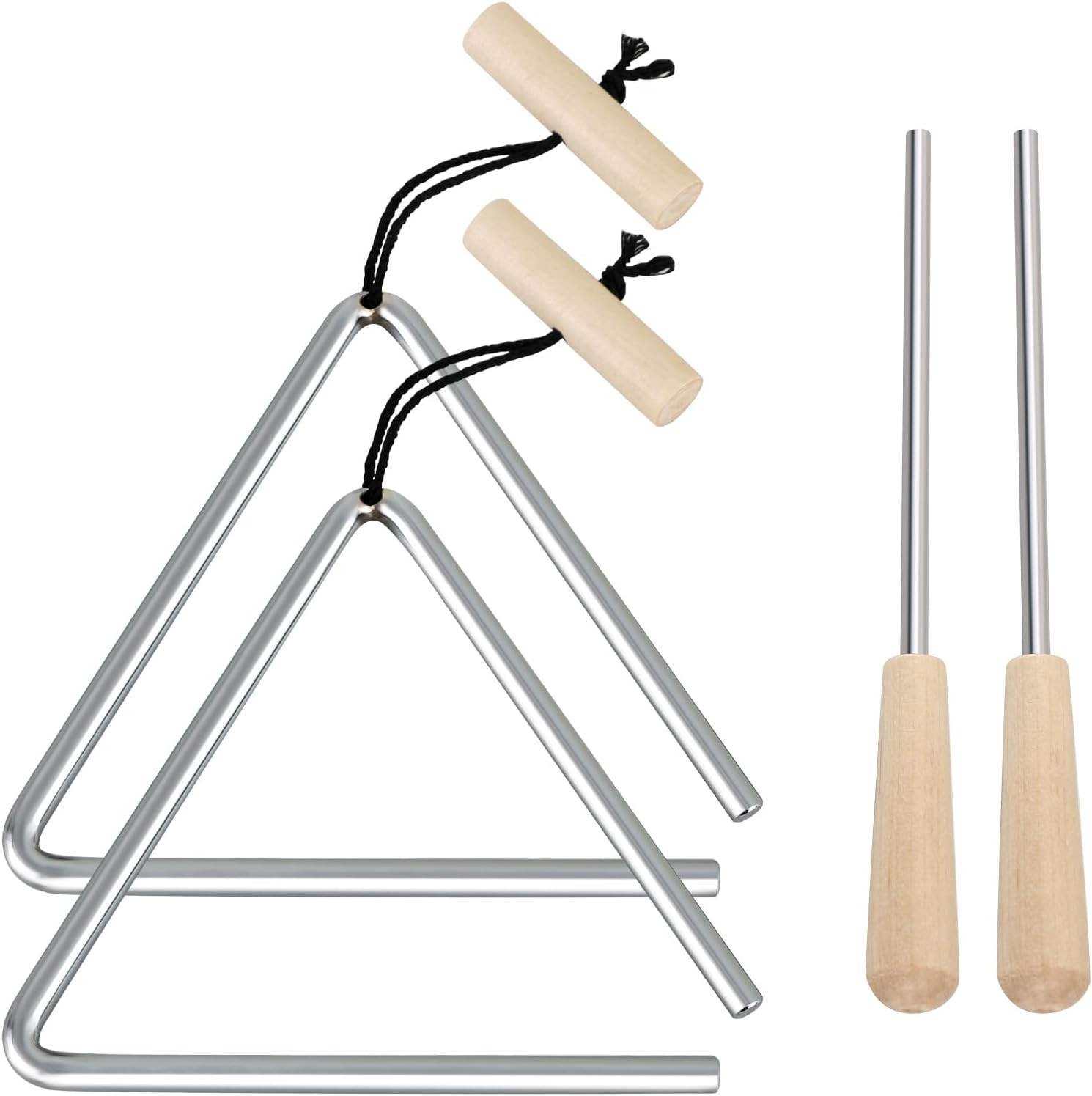 Triangle Instrument, Rhythm Steel Triangles Music Instrument Hand Percussion Tri