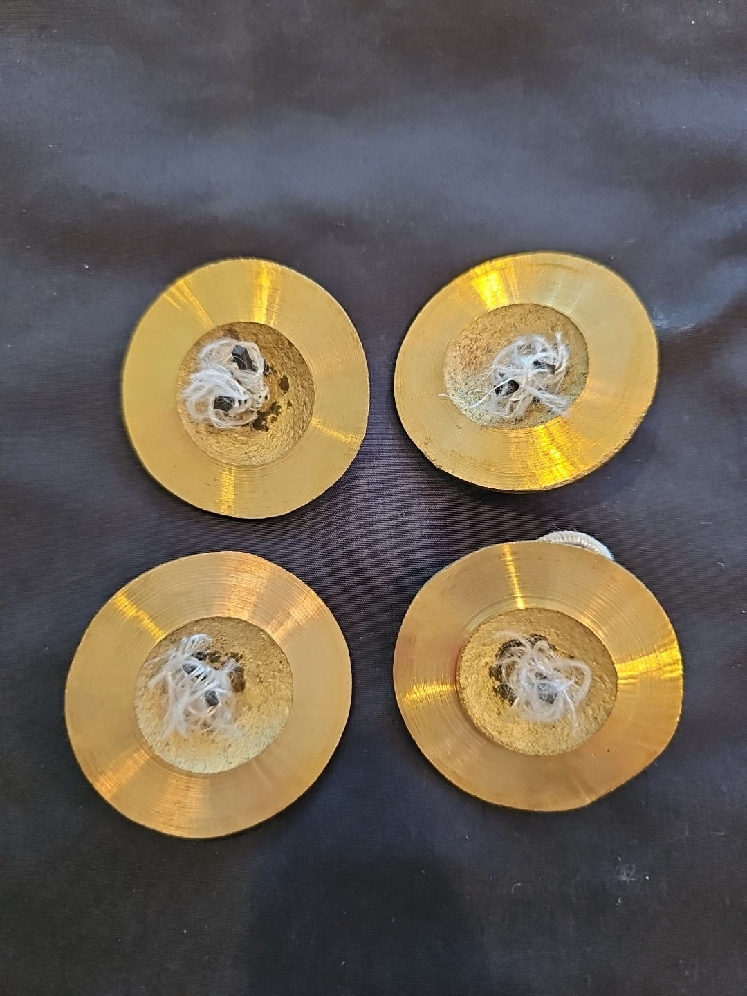 Vintage 4 Pc Brass Finger Cymbals Belly Dancing
