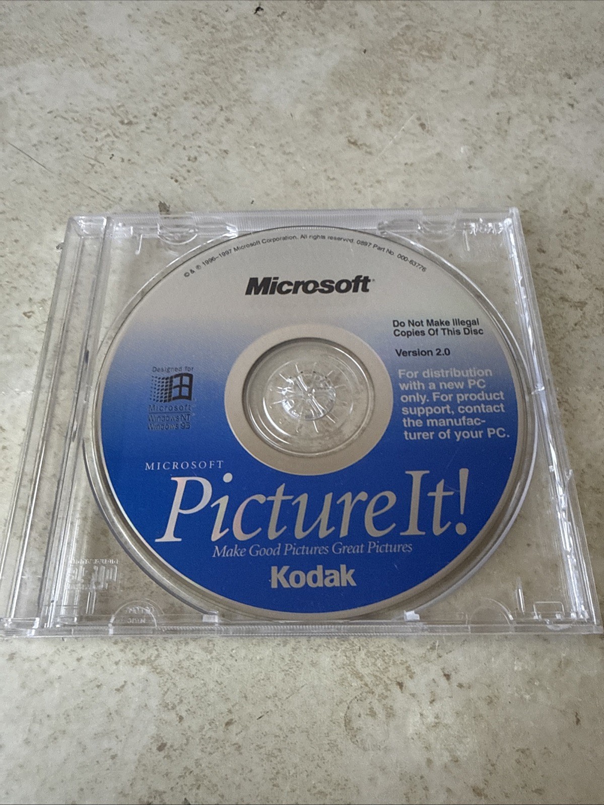 Microsoft Picture It! Version 2.0 Great Photos CD-Rom Windows 95