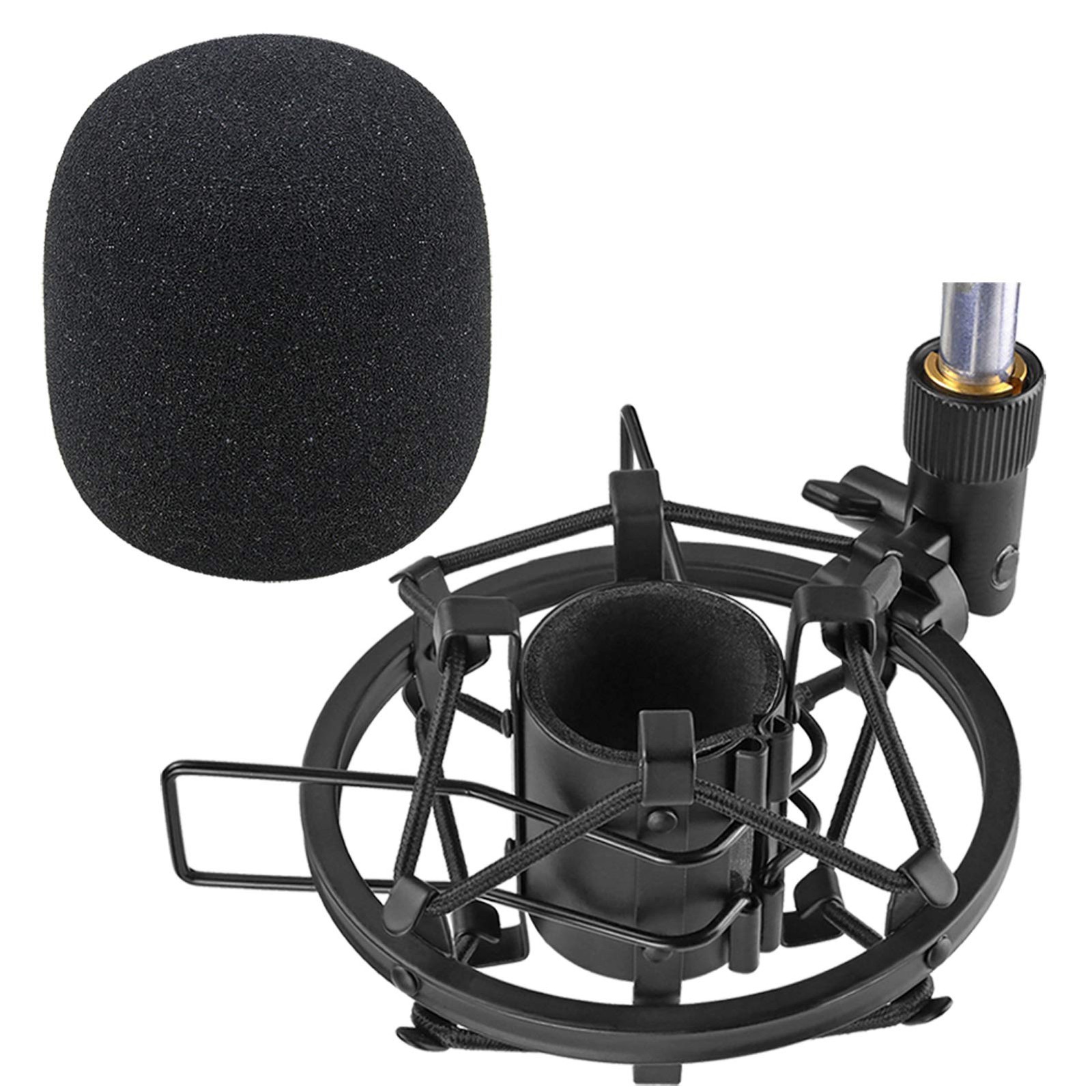 SM58S Microphone Shock Mount Holder with Foam Windscreen for Absorbe Vibratio...