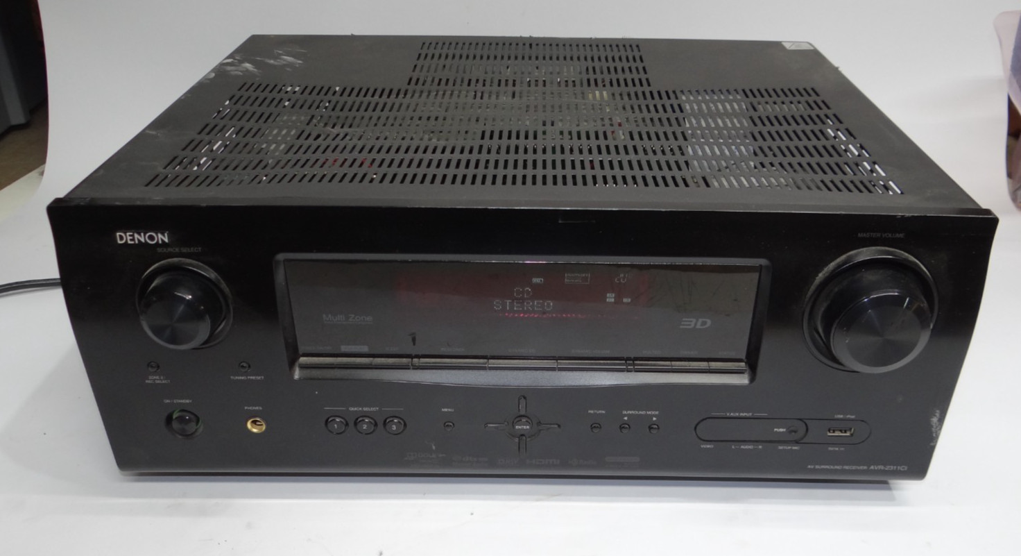 DENON 7.1 CHANNEL AV RECEIVER WITH POWER CORD | AVR-2311CI | BLACK | NO REMOTE