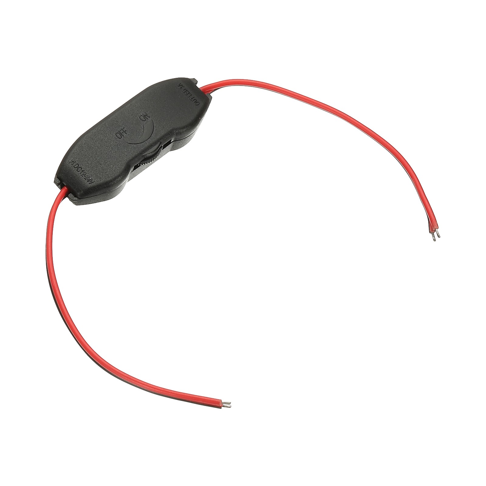 LED Strip Dimmer DC 12V to 24V 3A Rotary Brightness Controller Wire Leads Black