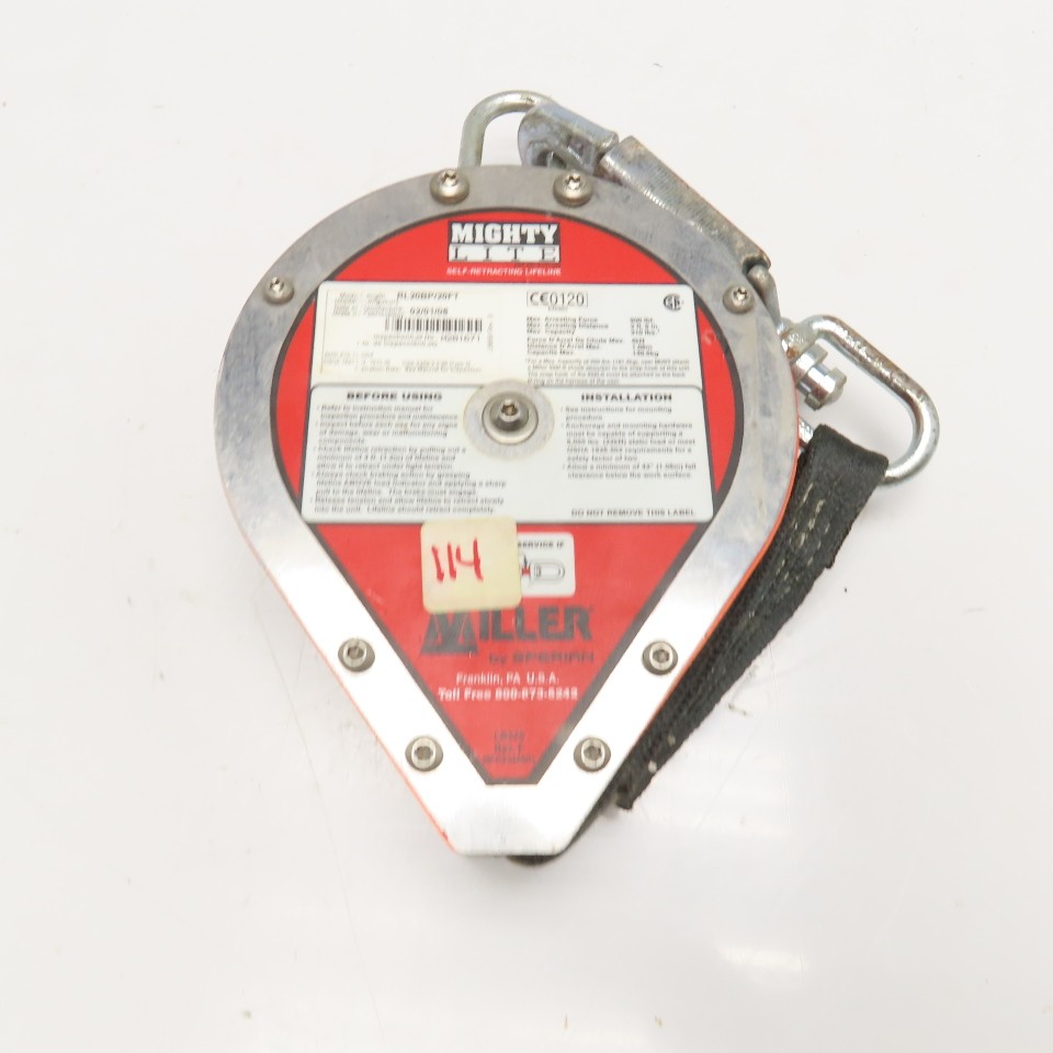 Miller RL20BP/20FT MightyLite 20' Self-Retracting Lifeline 310Lbs Capacity