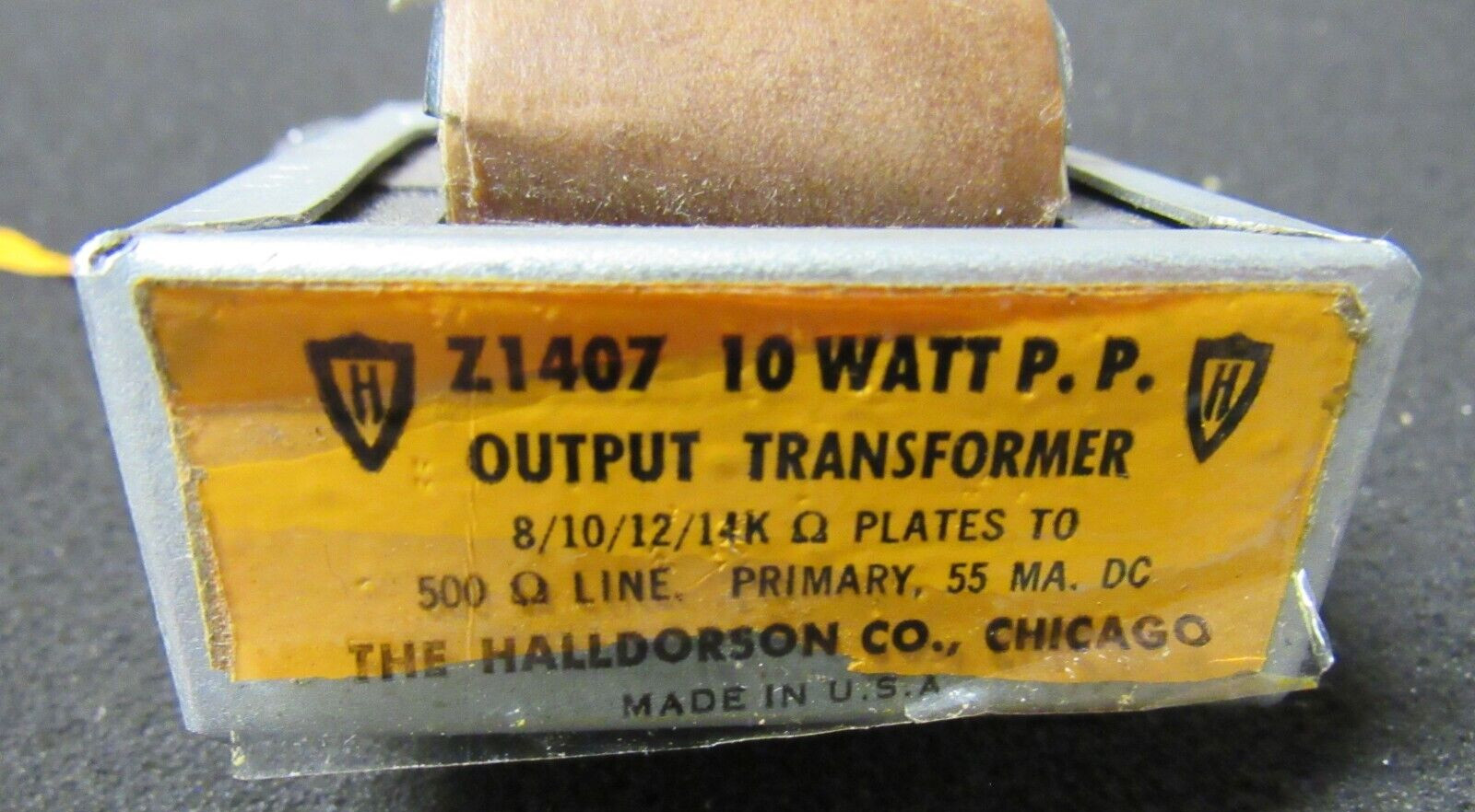 Halldorson 10 Watt Output Transformer  PN Z1407   See Values in Photo