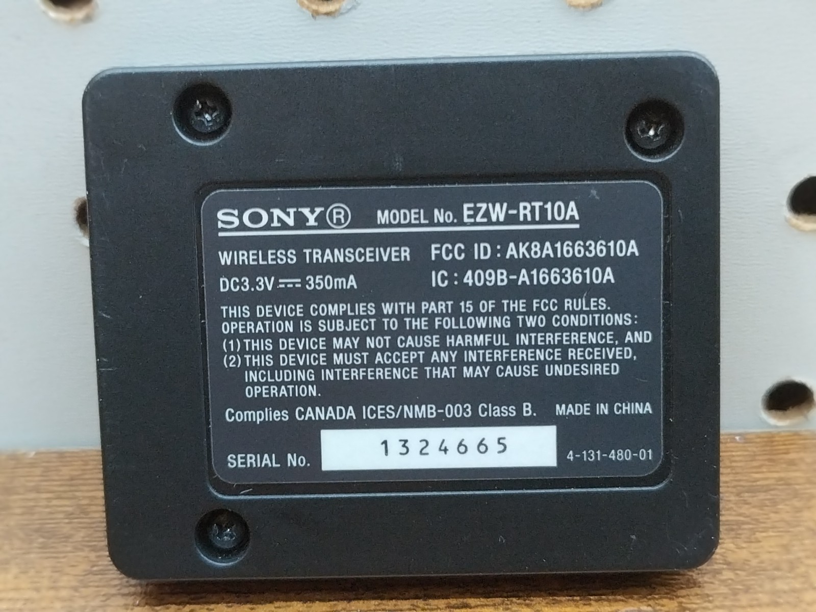 Genuine OEM Sony S-Air Model EZW-RT10A Replacement Wireless Transceiver Card