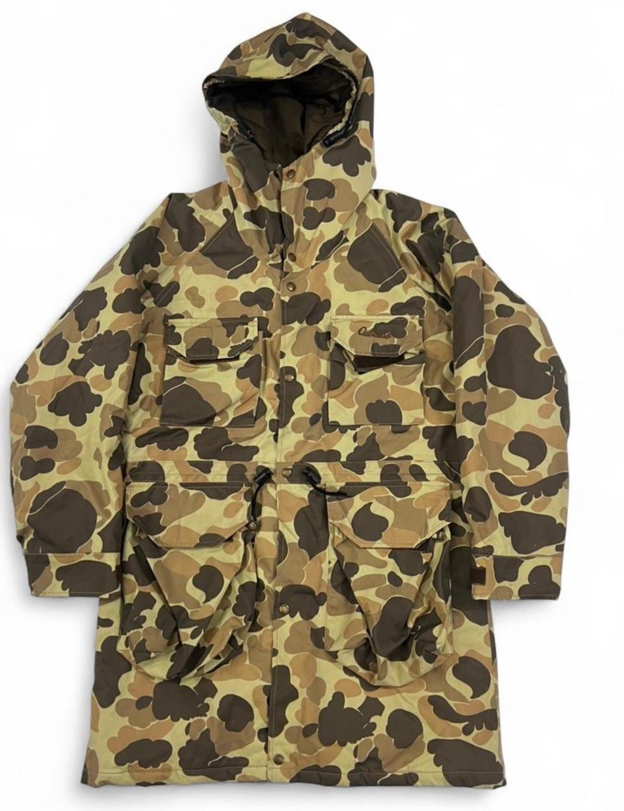 Vintage Cabela's Gore Tex Waterfowl Camo Hooded Parka Jacket Men’s Sz Small