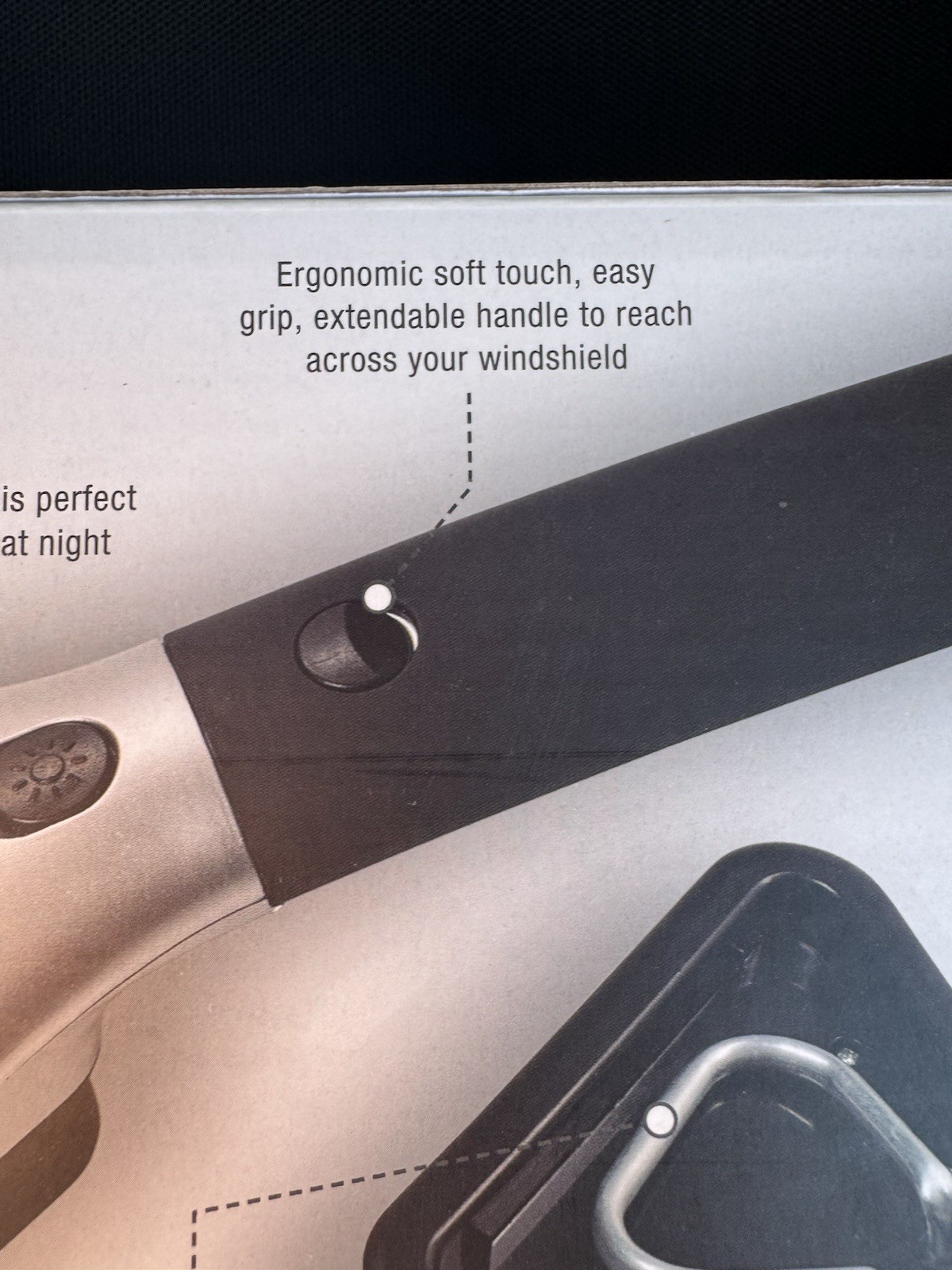 Brookstone Windshield Scraper Heated Electric With LED Light - Snow Ice Melter