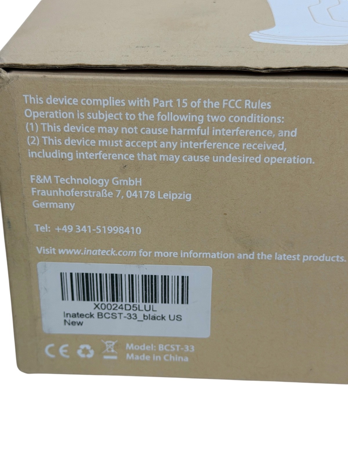 Inateck BCST-33 USB Barcode Scanner With Intelligent Stand - Black -Open Box