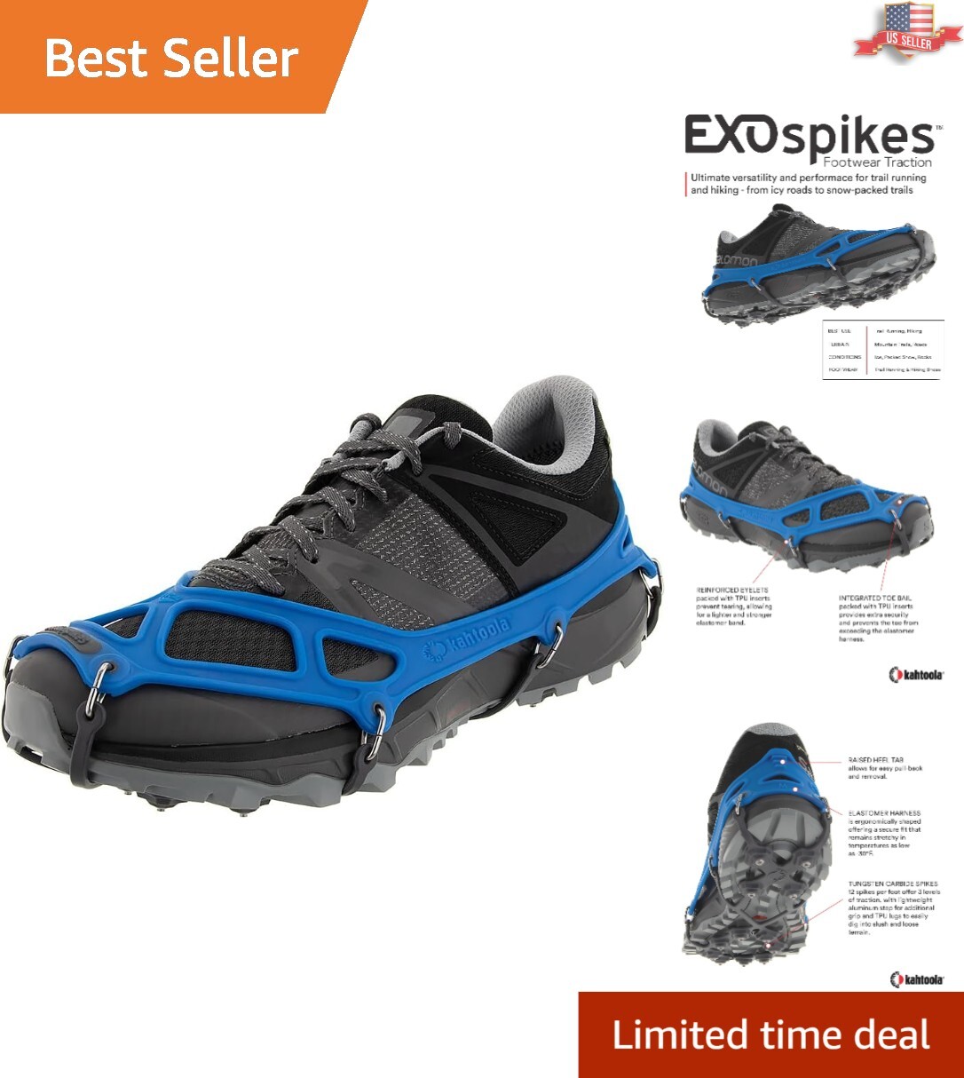 Winter Hiking Traction Spikes - Lightweight & Durable for Icy Terrain