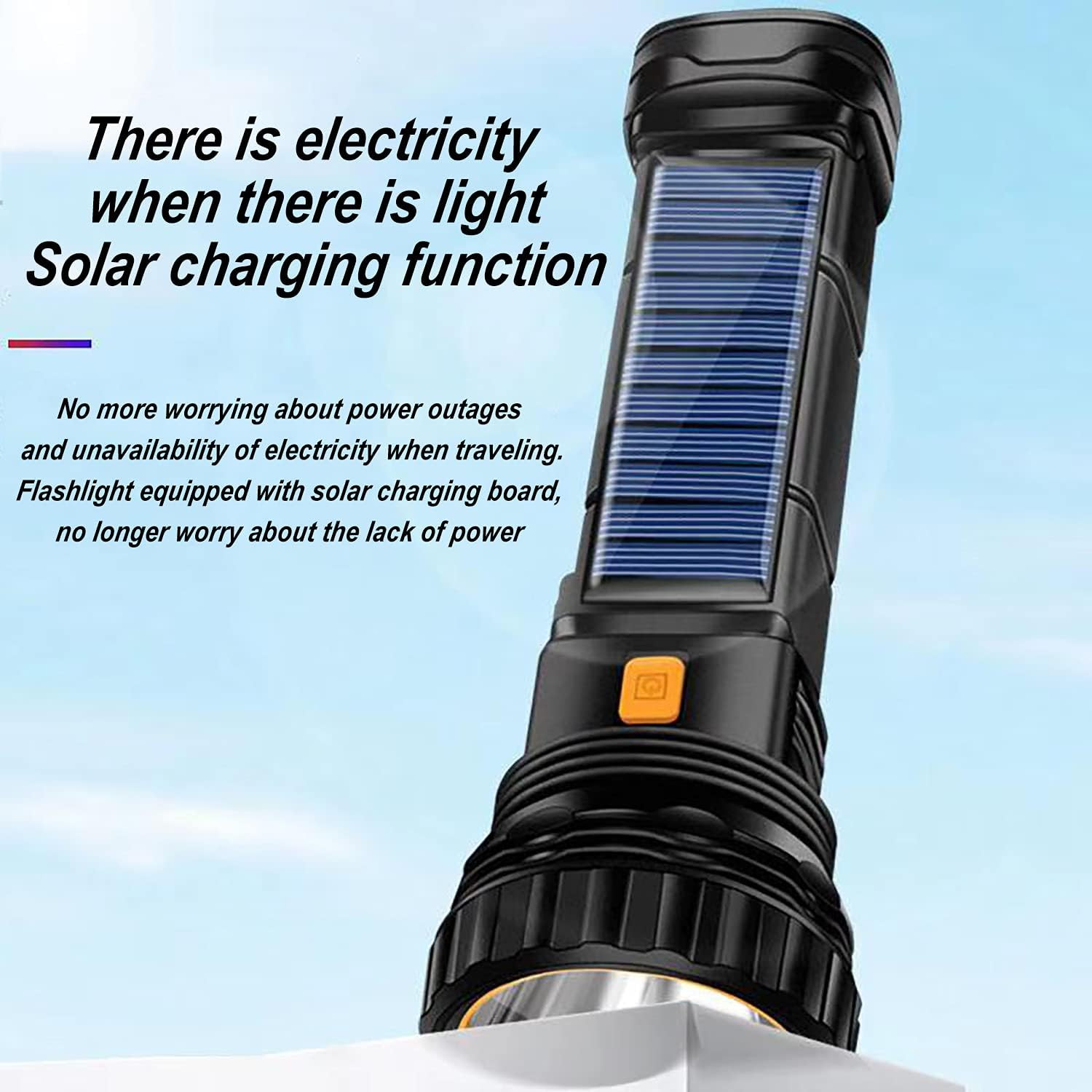 Solar/Rechargeable Multi Function 1000 Lumens LED Flashlight, with Emergency Str