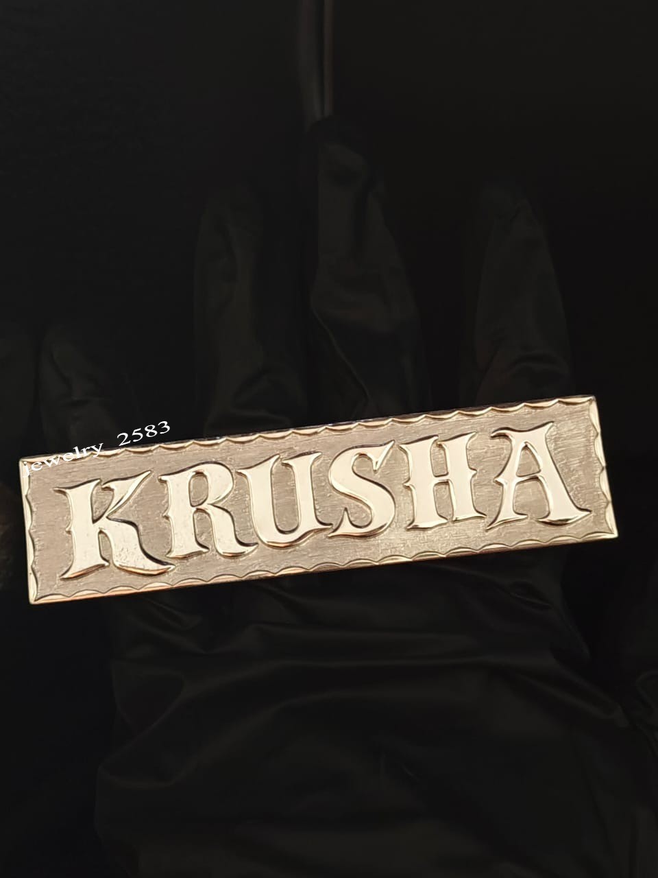 Mens Solid Metal Customization Name Plate Four Finger Ring 925 Silver Size 8