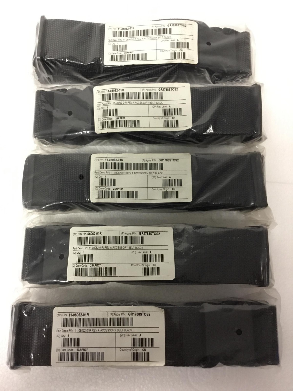 7x Agora Accessory Belt Black GR1788STOS2 11-08062-01 New in Bag Free Shipping