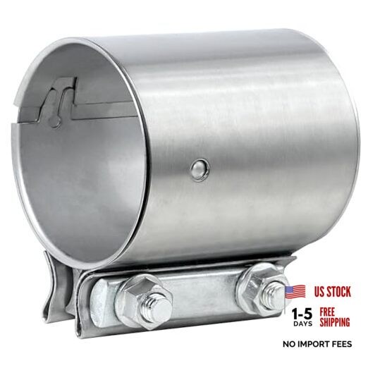 Exhaust Clamp Butt Joint Exhaust Band Clamp Sleeve Coupler 304 2.5 inch