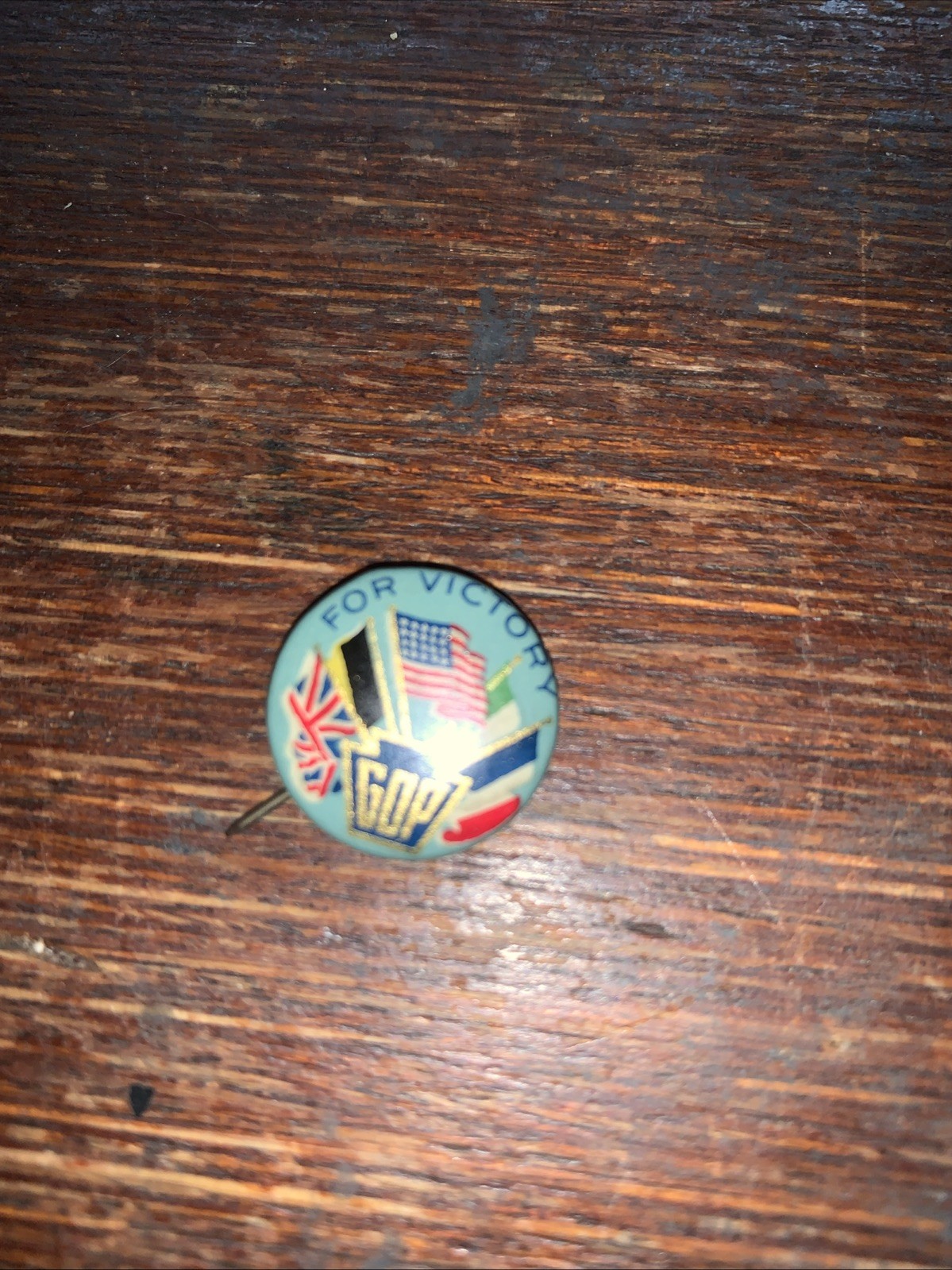 Vintage For Victory GOP .75 Inch Pinback Button