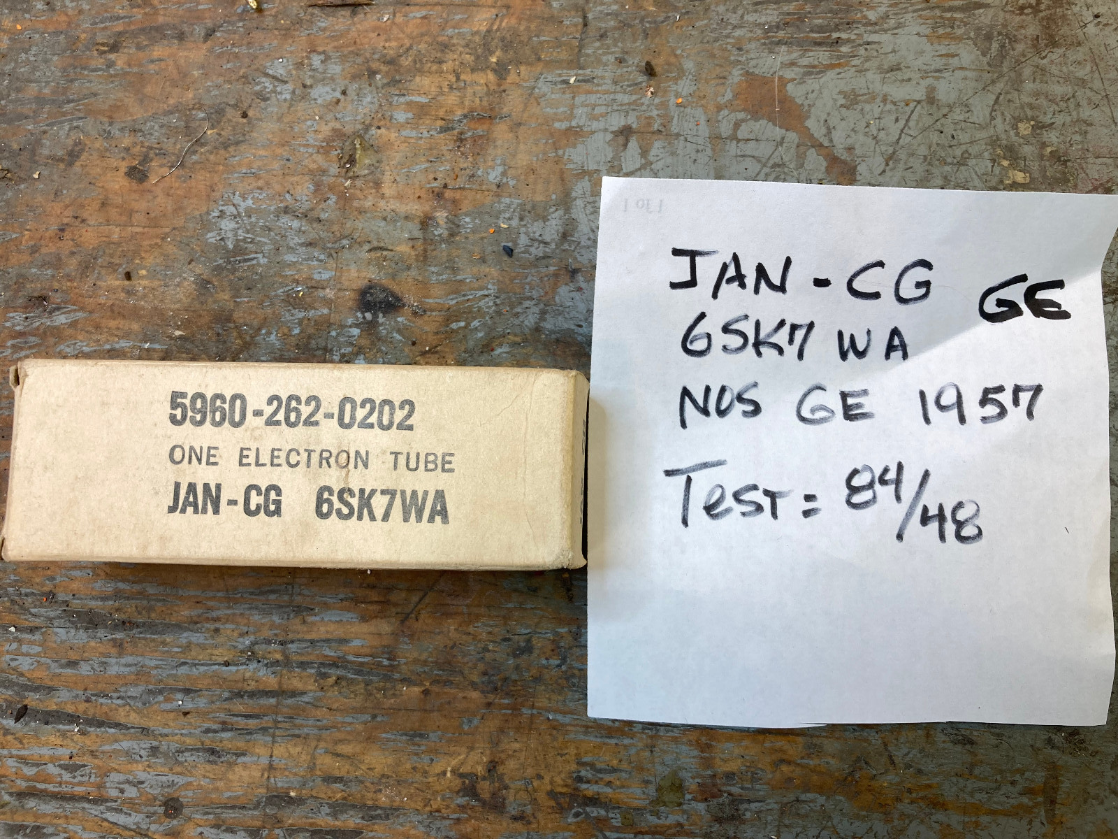 1 NOS JAN CG 6SK7WA radio GE vacuum tube TV7=NOS 84/48