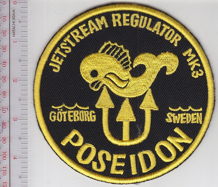 SCUBA Sweden Poseidon US Navy Jetstream Regulator MK3 Patch Goteborg NO TARIFF