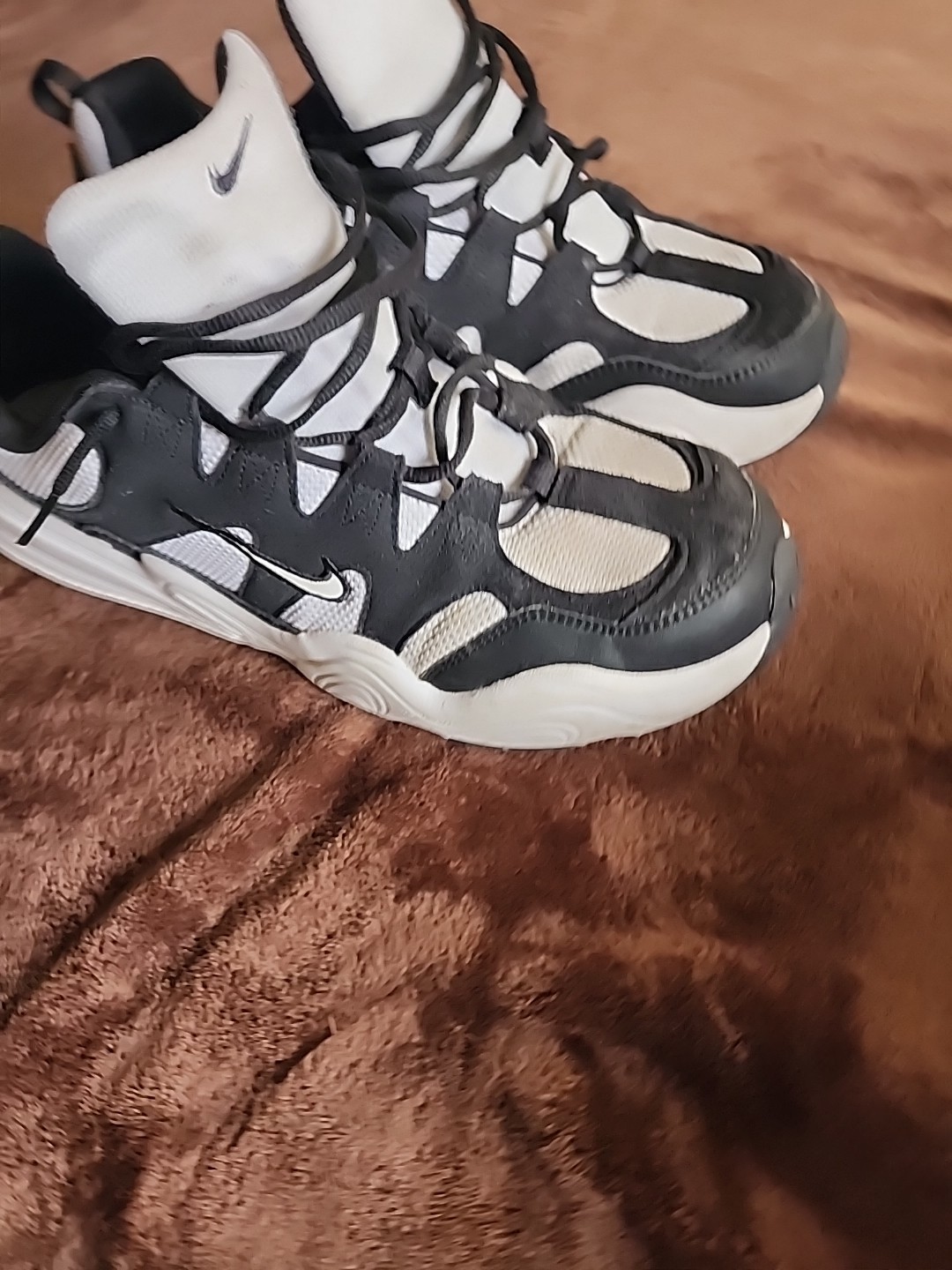 Nike Air.didnt Get To Wash But Very Nice,sz 15 Blk.white.