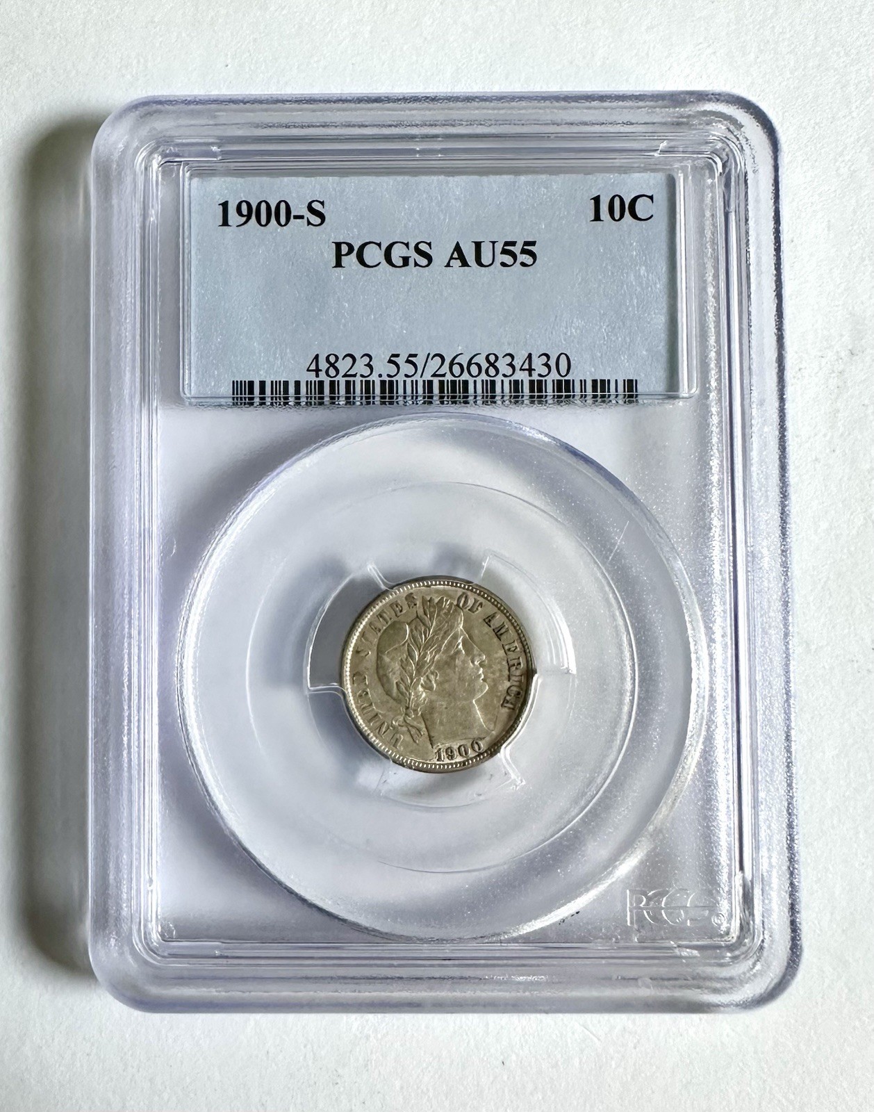 1900-S Barber Dime PCGS AU55 | Better Date | San Francisco Mint | 90% Silver