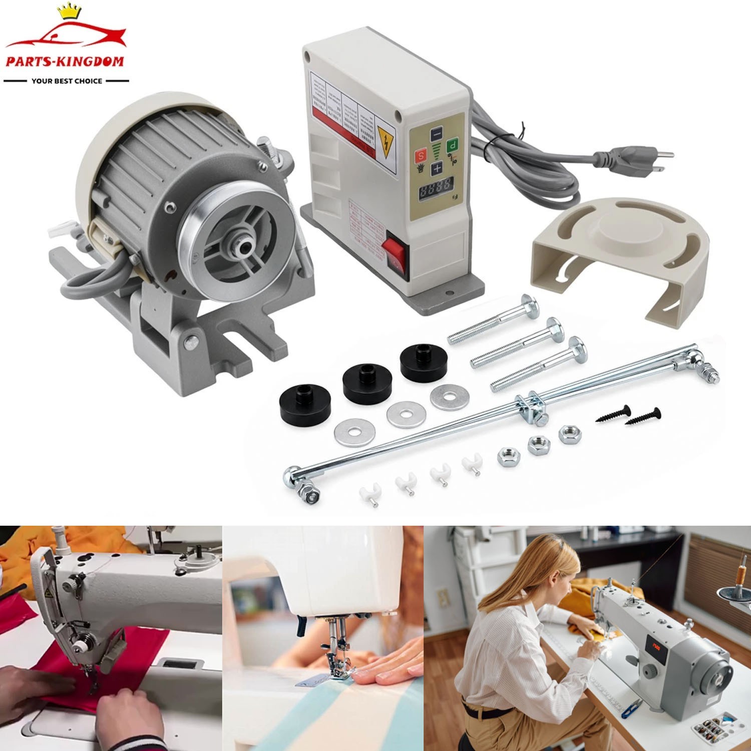 Sewing Machine Servo Motor, 200 to 5000RPM, AC110V 750W 1HP Low Noise, Sturdy