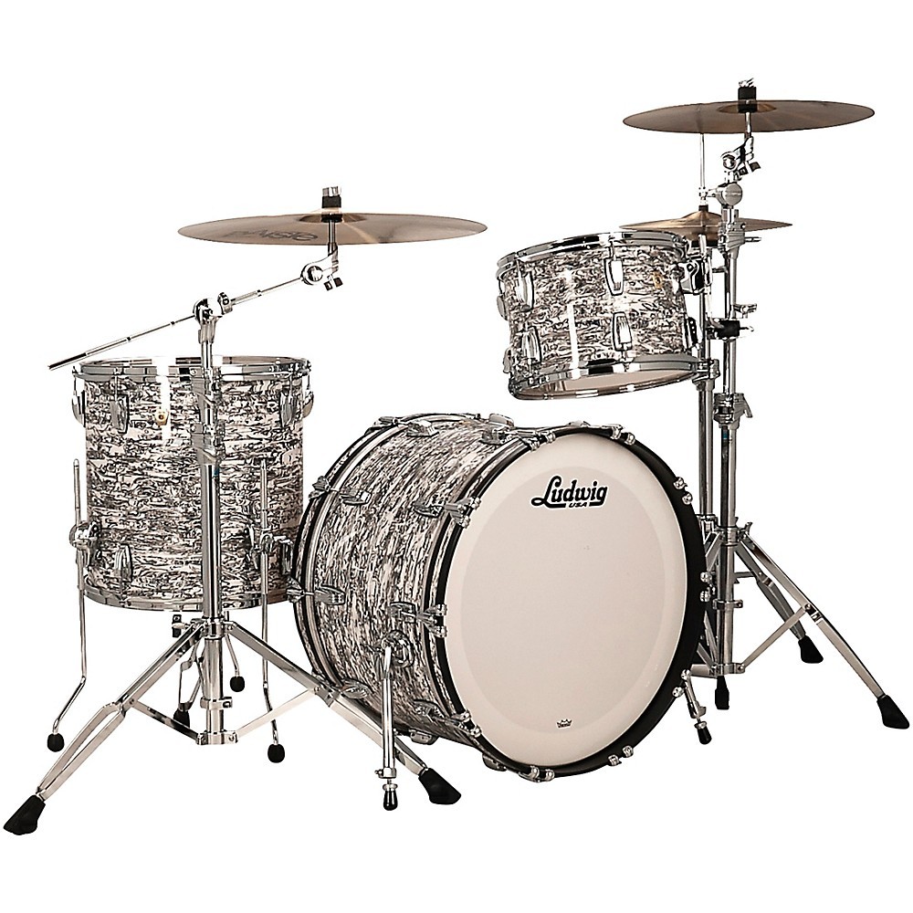 Ludwig Classic Maple 3-Piece Fab Shell Pack w/22 in. Bass Drum - White Abalone