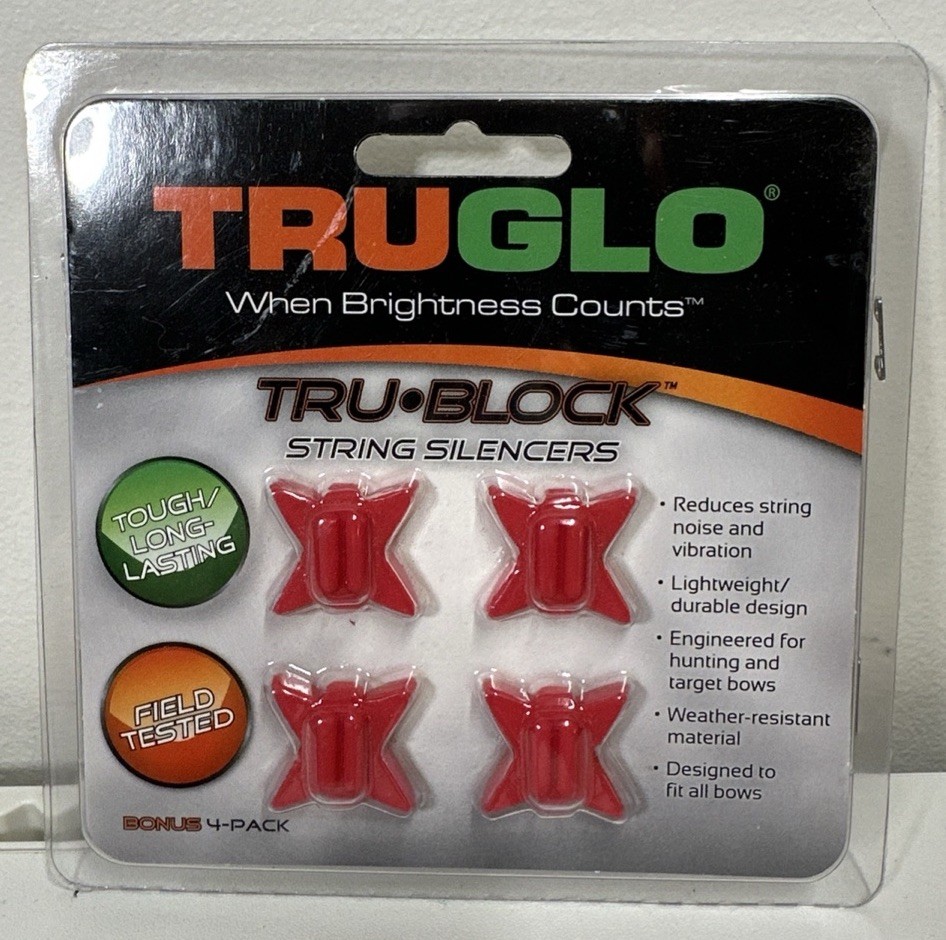 TruGlo - TRU-BLOCK STRING SILENCERS - RED - 4PK. NEW