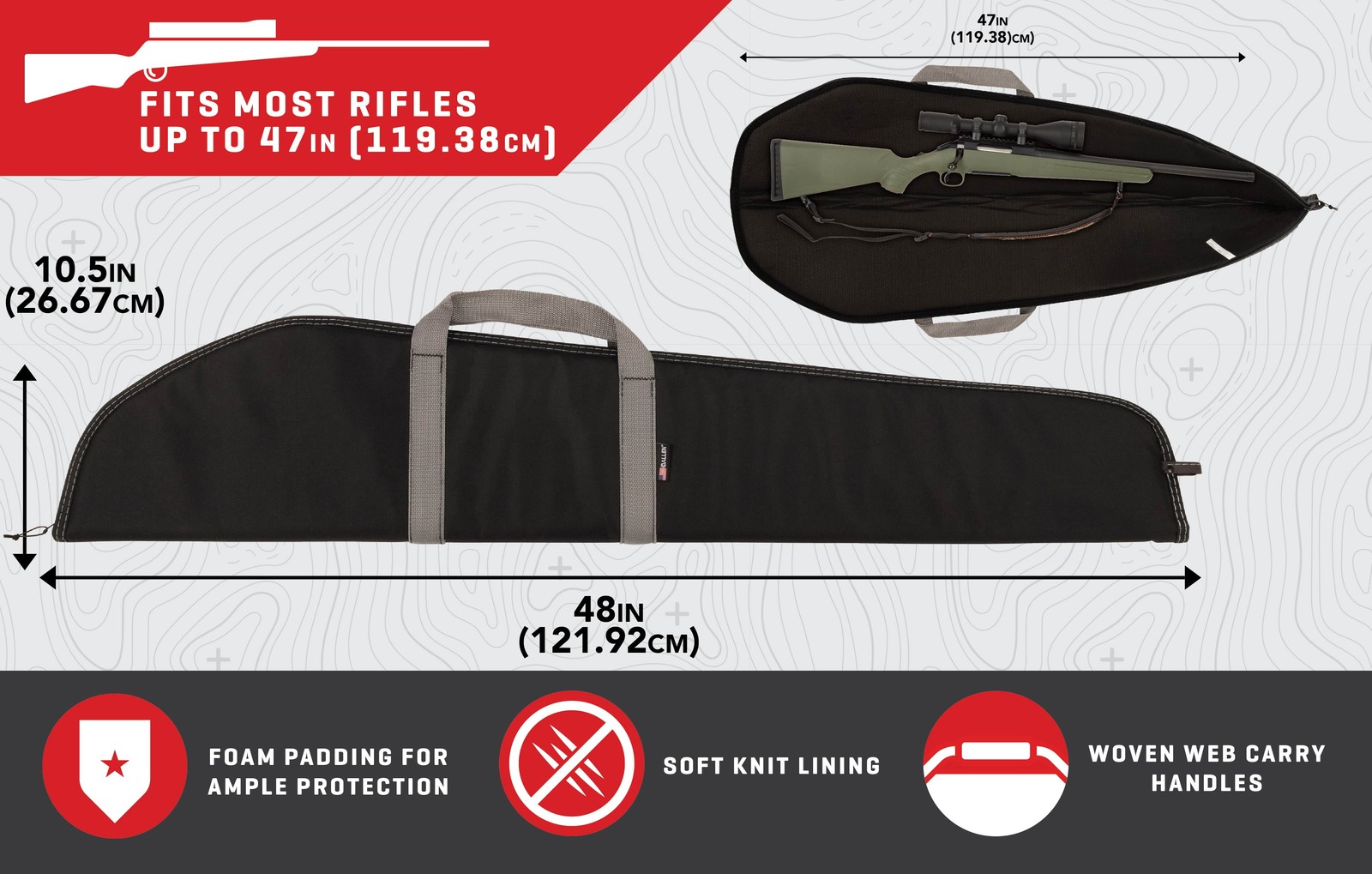 46 Inch Eldorado Firearm Case, Black