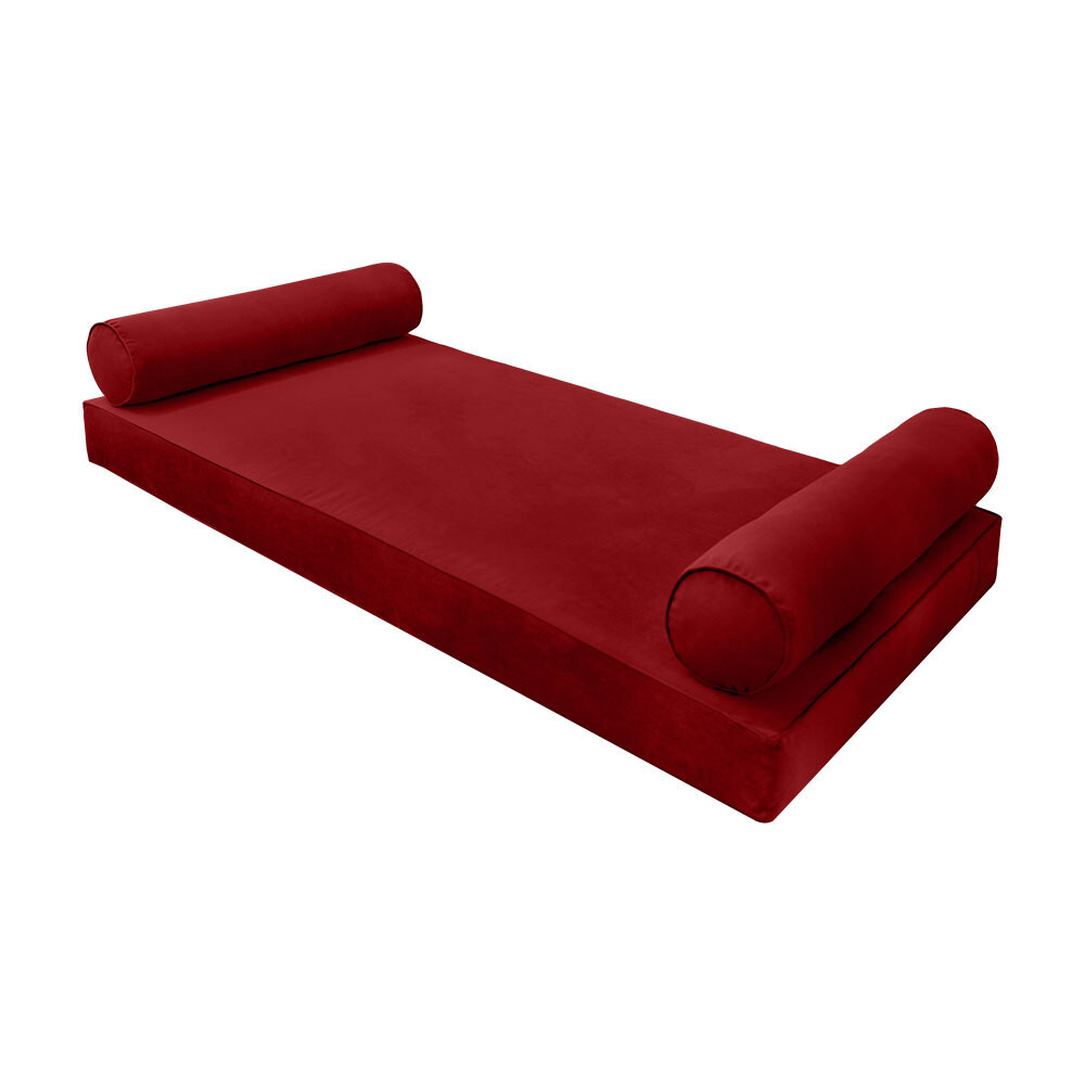 |SLIPCOVER ONLY| V5 Velvet Indoor Daybed Mattress Pillow Pipe Trim Twin-XL AD369