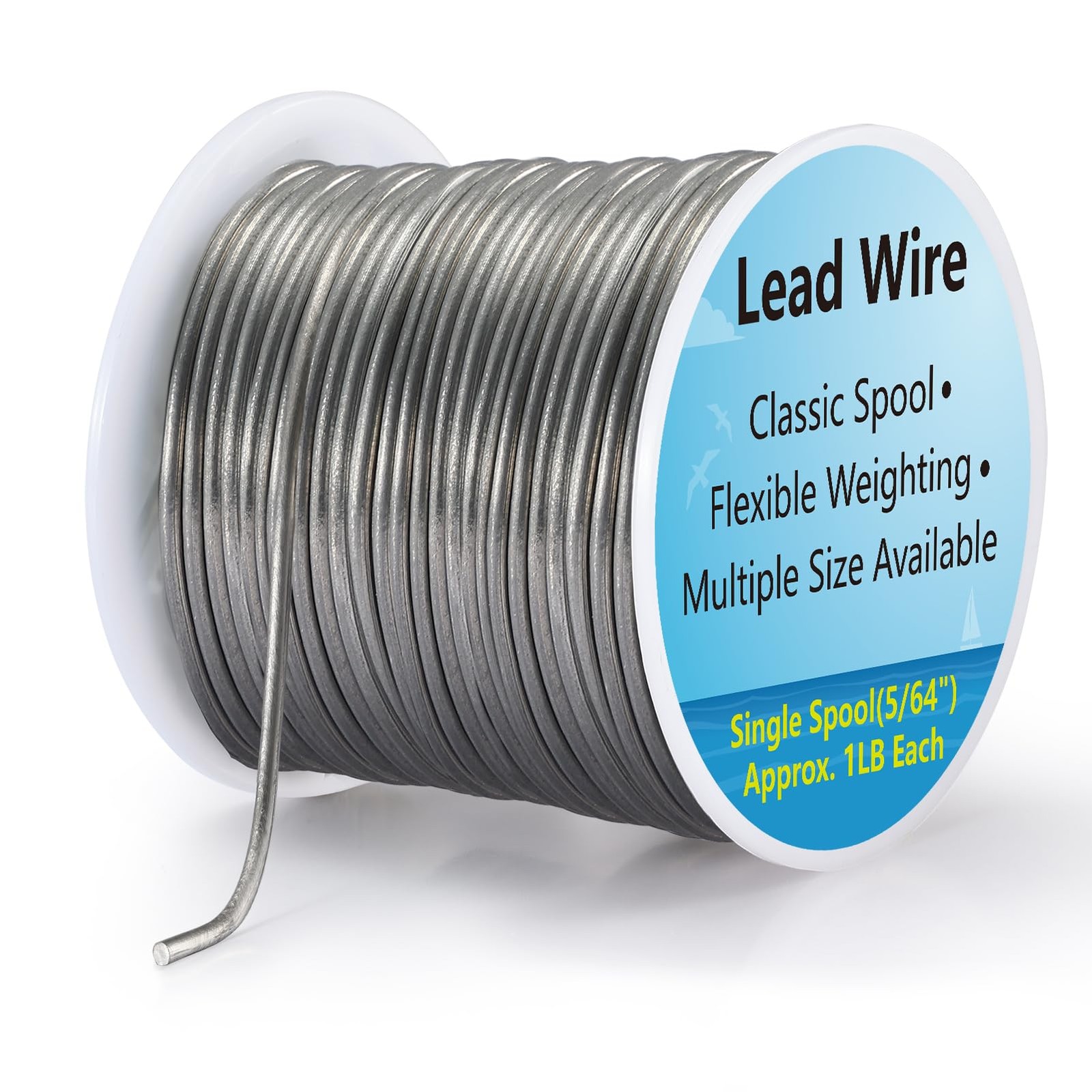 Lead Wire Solid Core Roll 1 Lb Spool — Soft High Density Lead Line for Fishin...