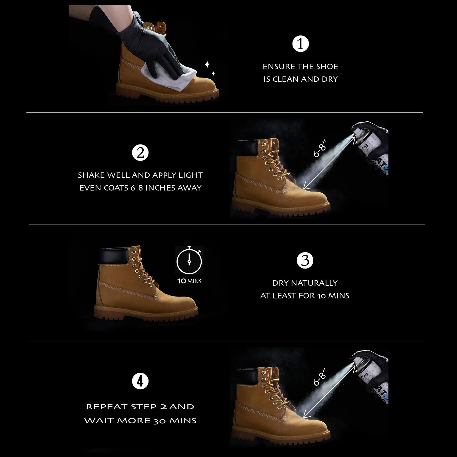 COZGO Protect Shoe Protector Spray, Rain & Stain Waterproof Nano...