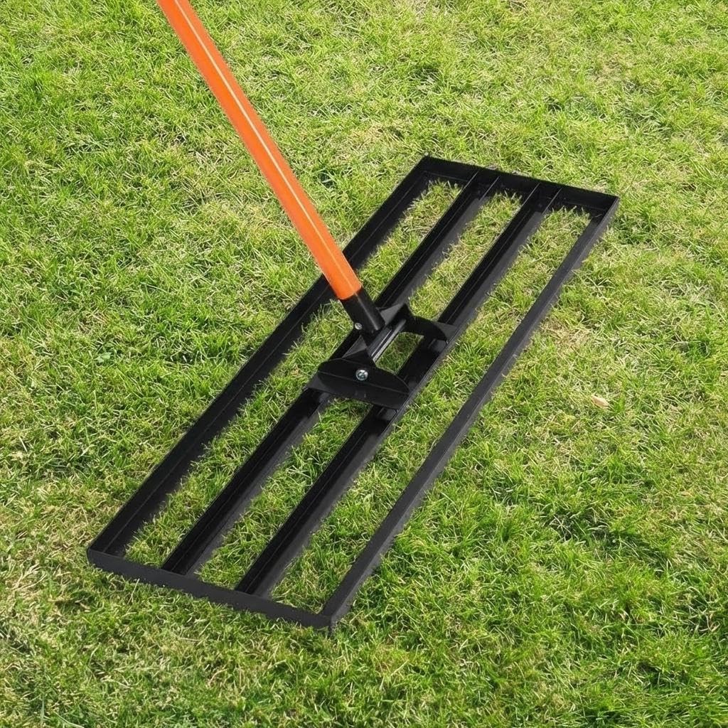 Lawn Leveling Rack 30x10" Heavy Duty Yard Ground Leveler Steel Extended Handle