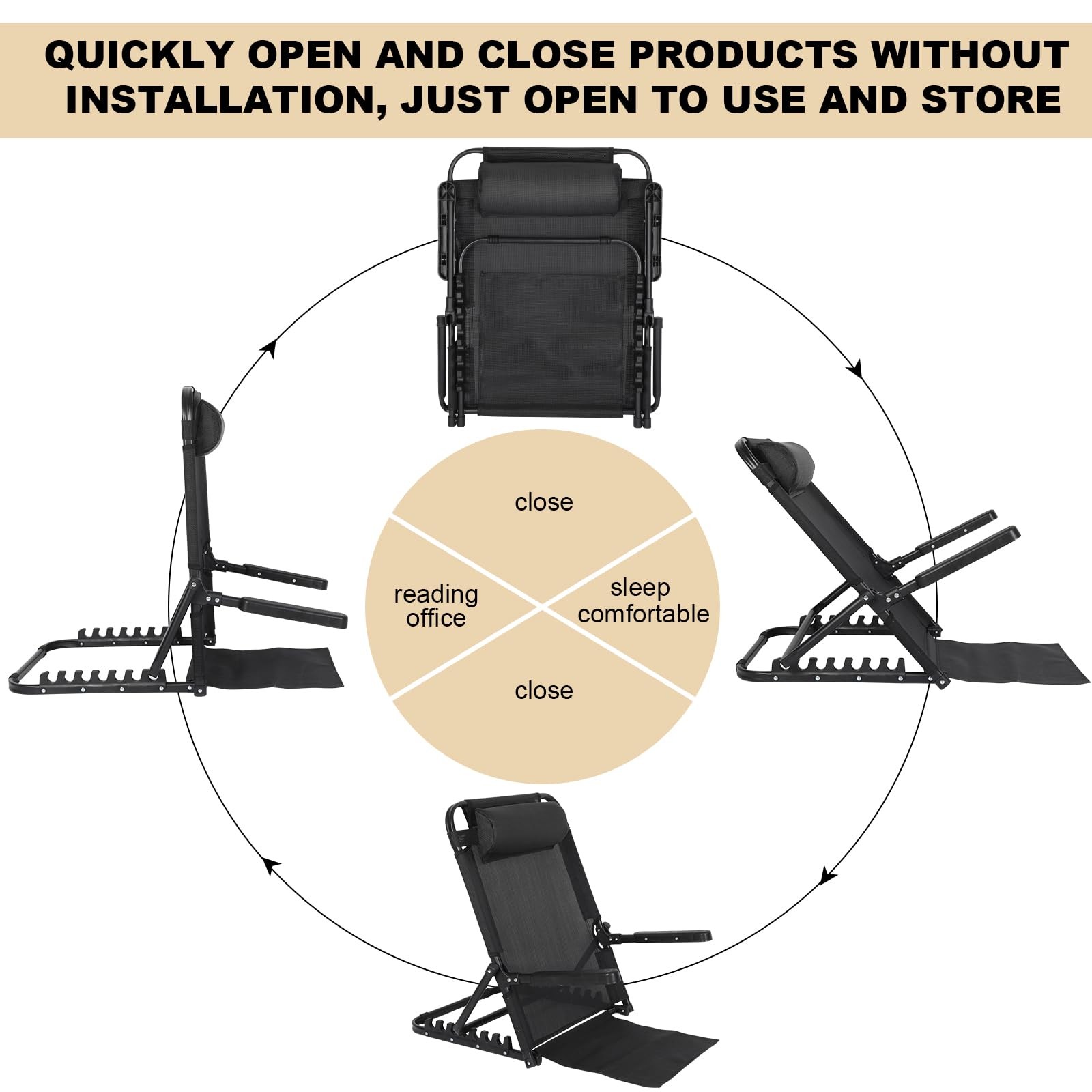Adjustable Lifting Bed Backrest with Armrest Large Folding Bed Rest Sitting u...
