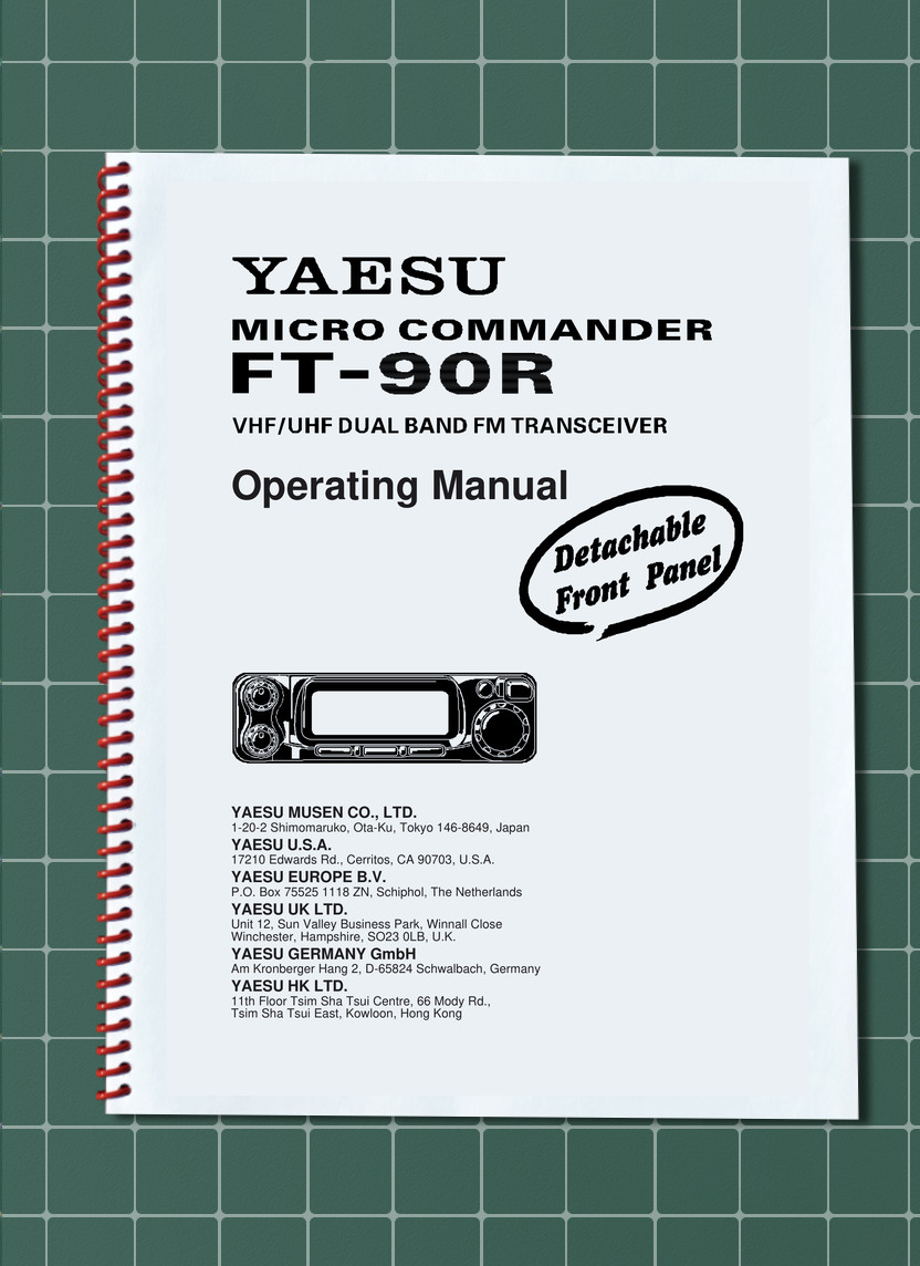 Yaesu FT-90R Micro Commander — Operating Manual Guide — 64 Pages — USA Made