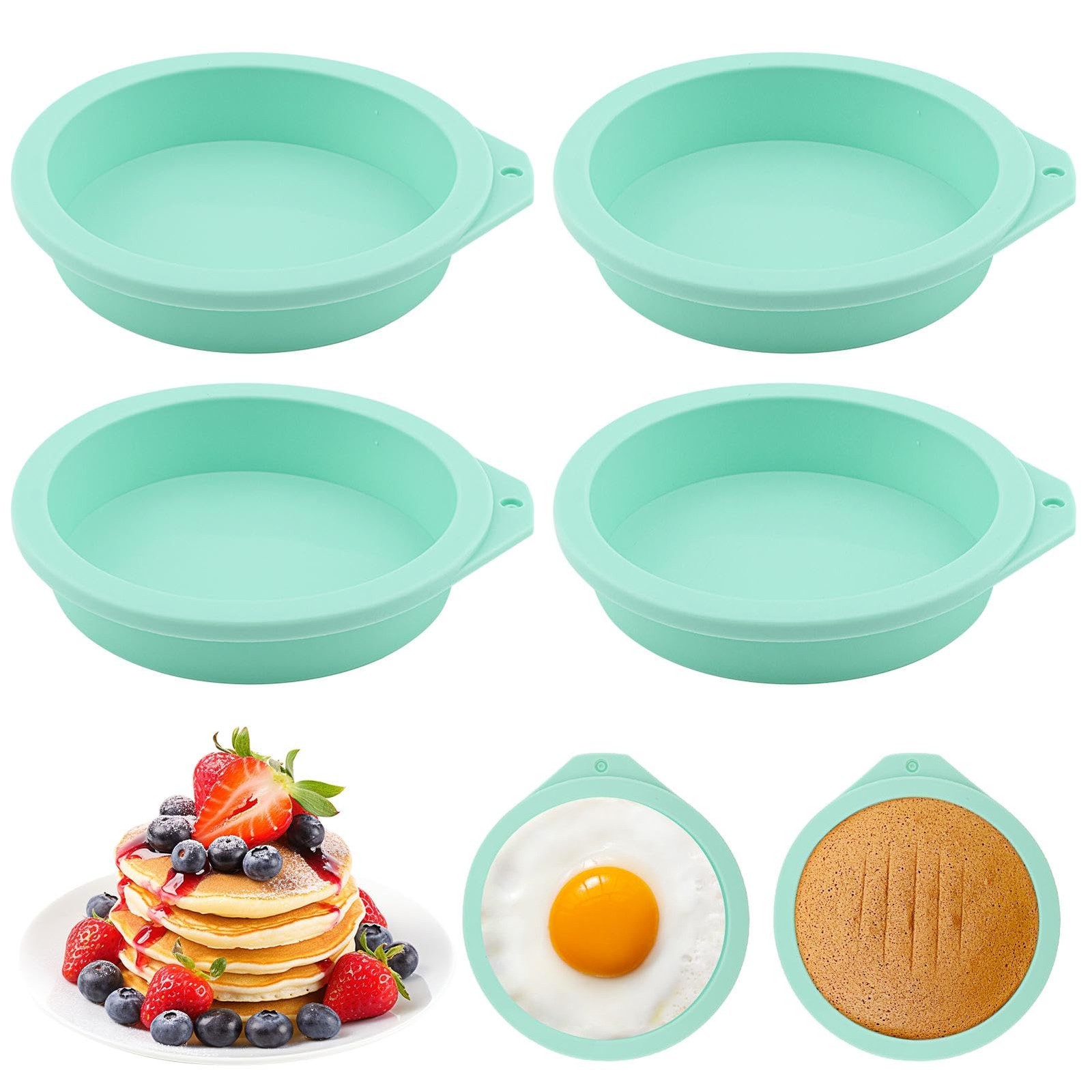 4Pcs Silicone Air Fryer Egg Mold, Reusable Nonstick Silicone Egg Bite Molds f...