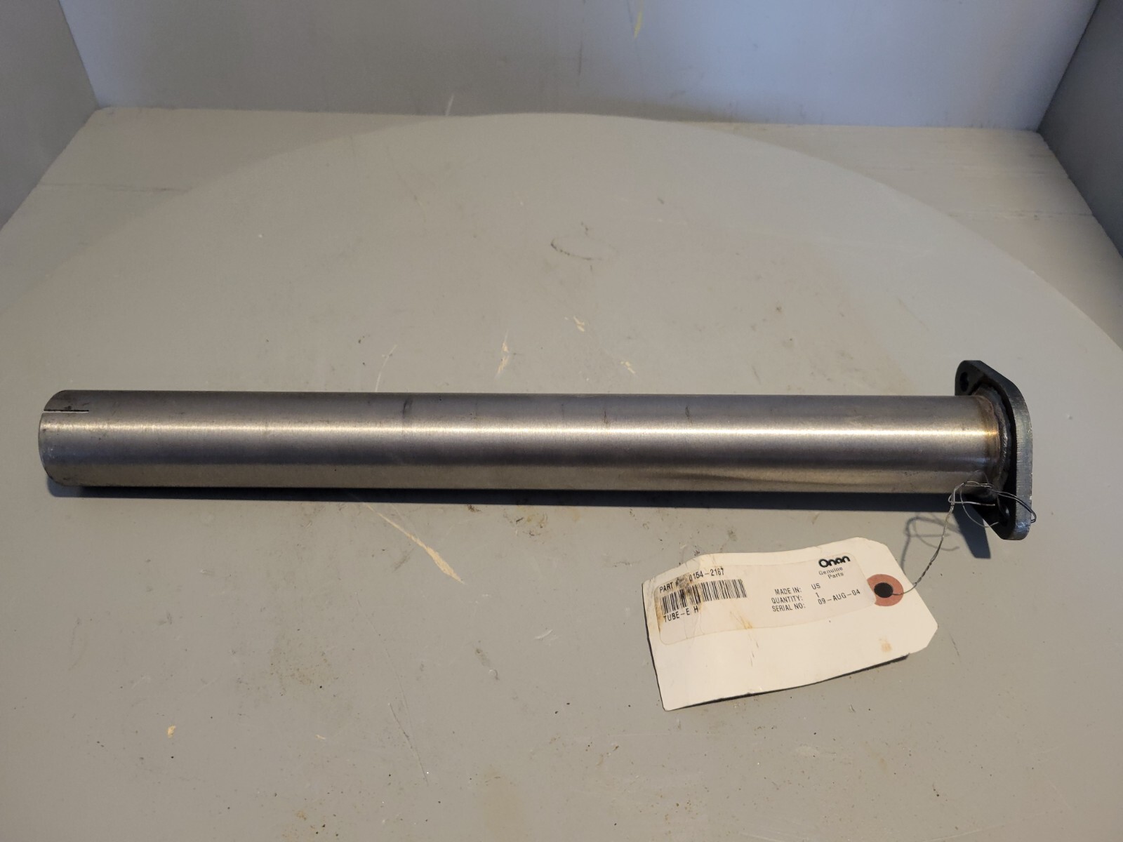 Onan Exhaust Tube & Flange, 1.525" Dia, 2.65" Mount, 15-1/2" Length, 0154-2167