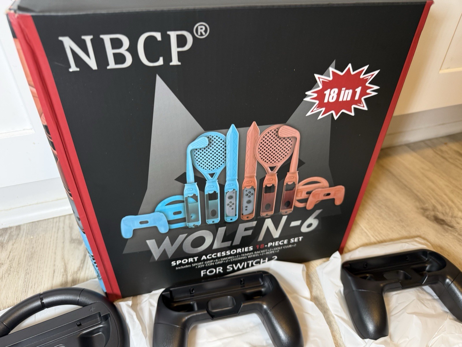 Nintendo Switch 2 Sports Accessories Set NBCP Wolf N-6 Open Box 18 In 1