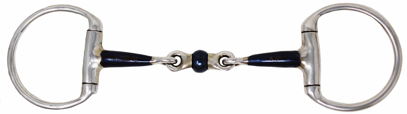 SS Eggbutt  Mouth 3-Piece Sweet Iron Dog Bone Snaffle Bit w/ Roller 35645