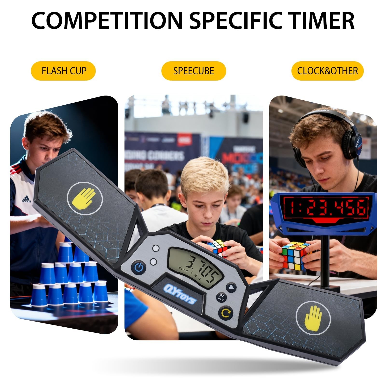 Professional Speed Cube Timer,Touch Control Timer with Display, Cube Race Sta...