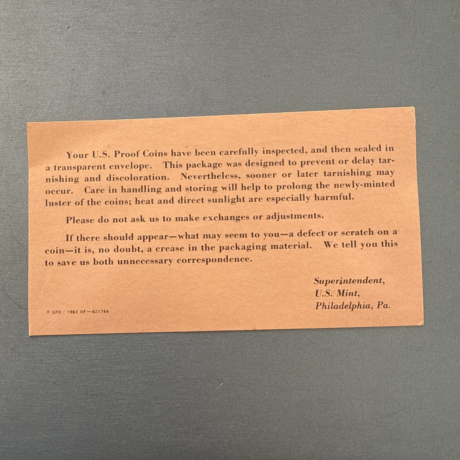 1964 US MINT PROOF SET PHILADELPHIA TREASURY DEPARTMENT