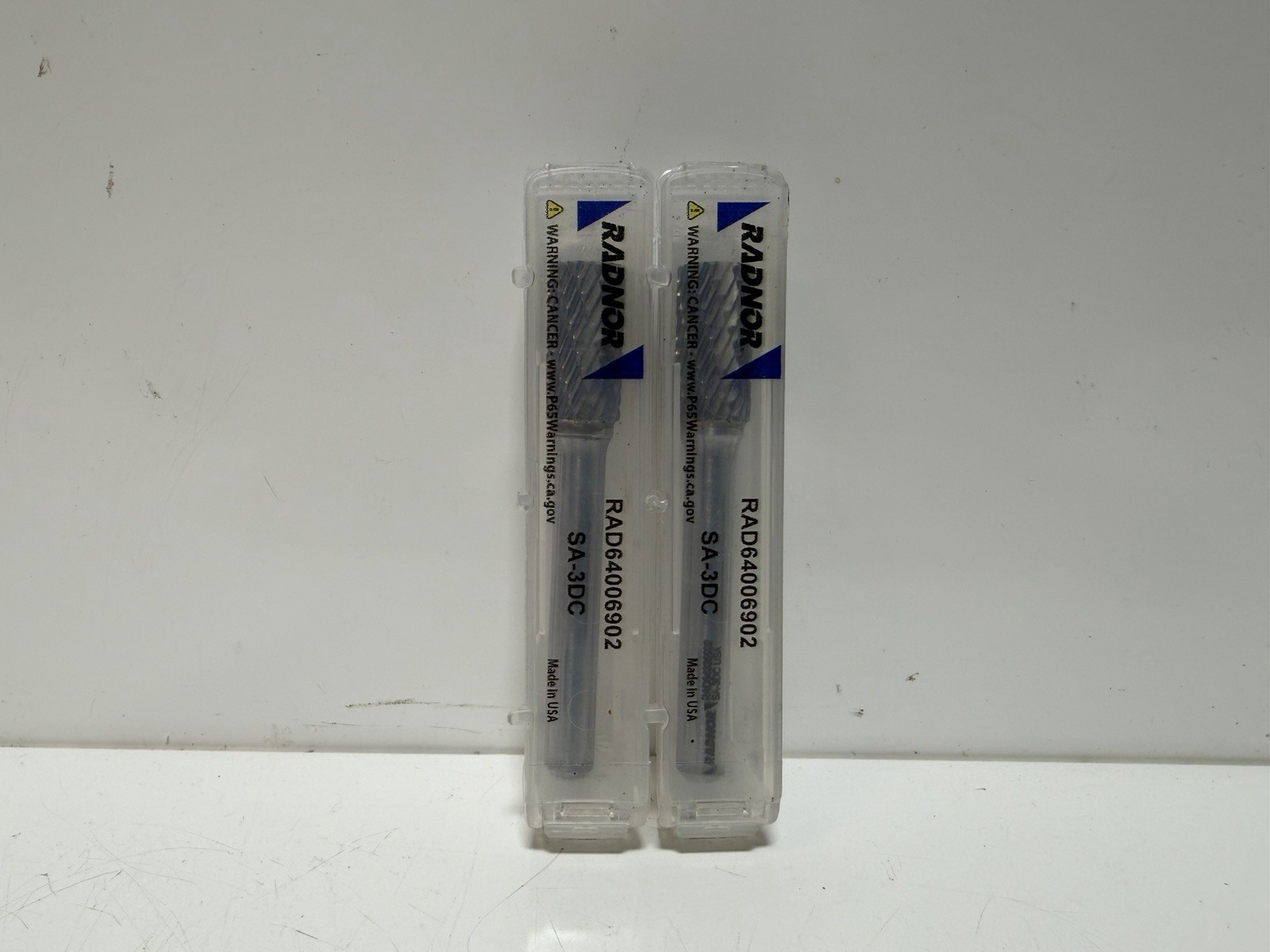(2) - RADNOR 3/8” X 3/4” Cylindrical Double Cut Carbide Burr SA-3DC RAD64006902