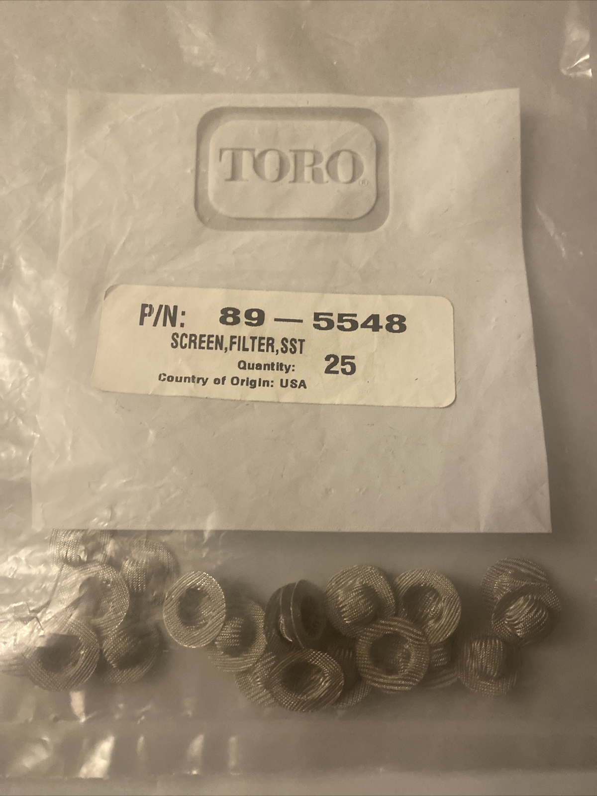 Toro 89-5548 , Screen , Filter , Stainless Steel - Pack of 25 , Free Shipping!!!