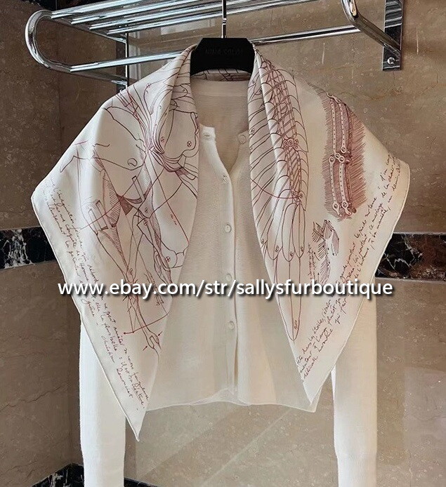 Sallys Boutique 18 Momme Twill Silk Wrap Scarf Fly Horse Double Face Shawl 35"